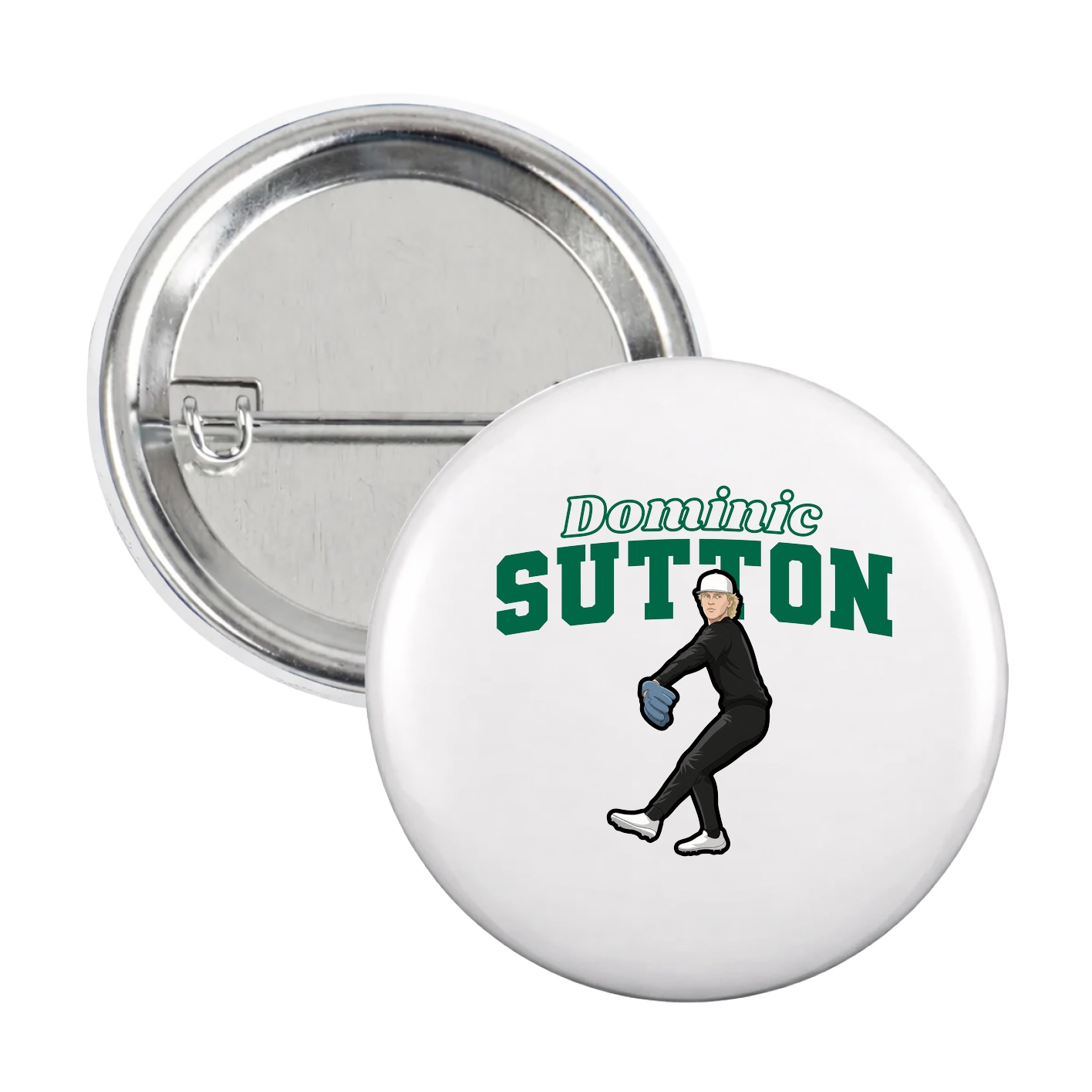Game Day Button — Name Arch in White