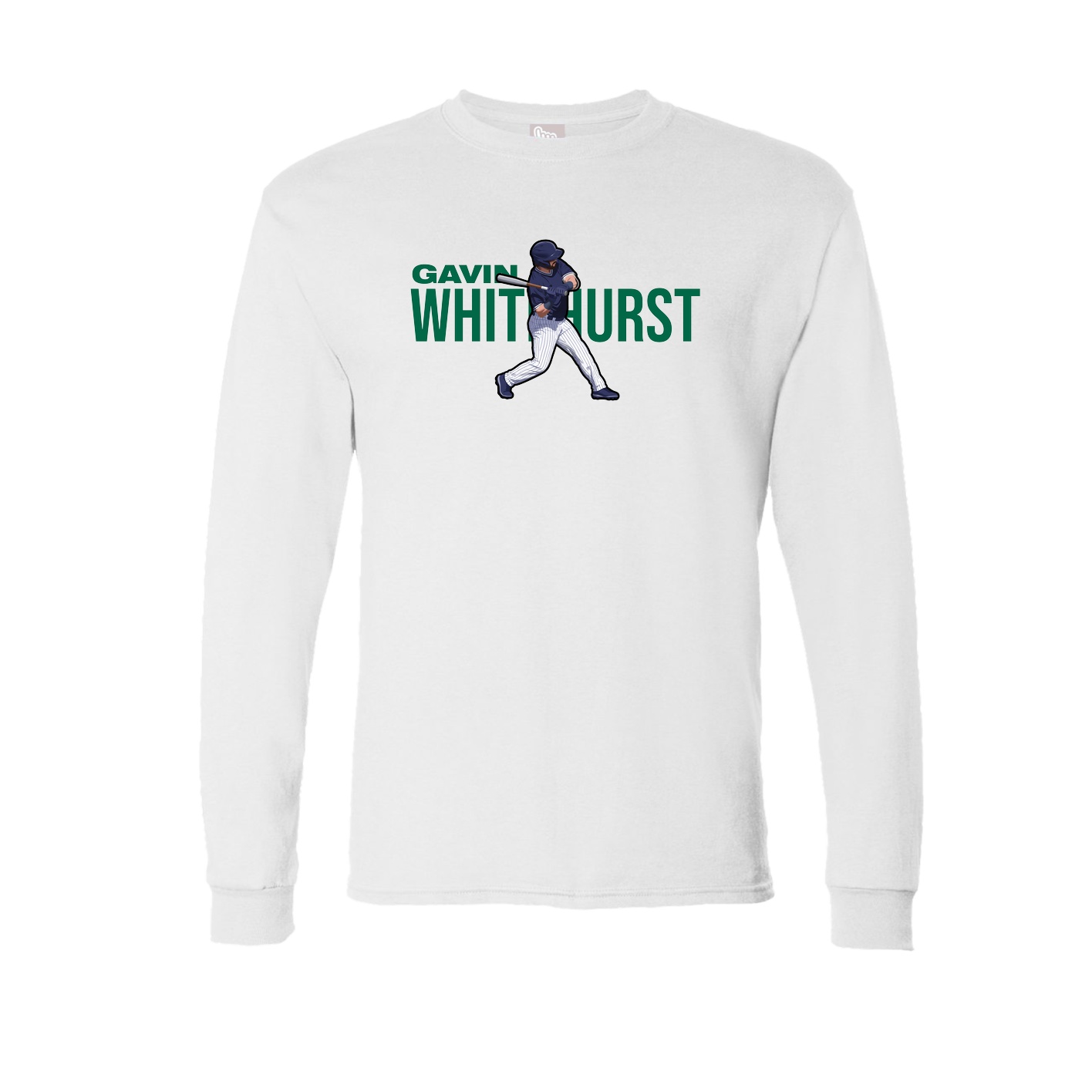 Long Sleeve Tee — Player Name in White