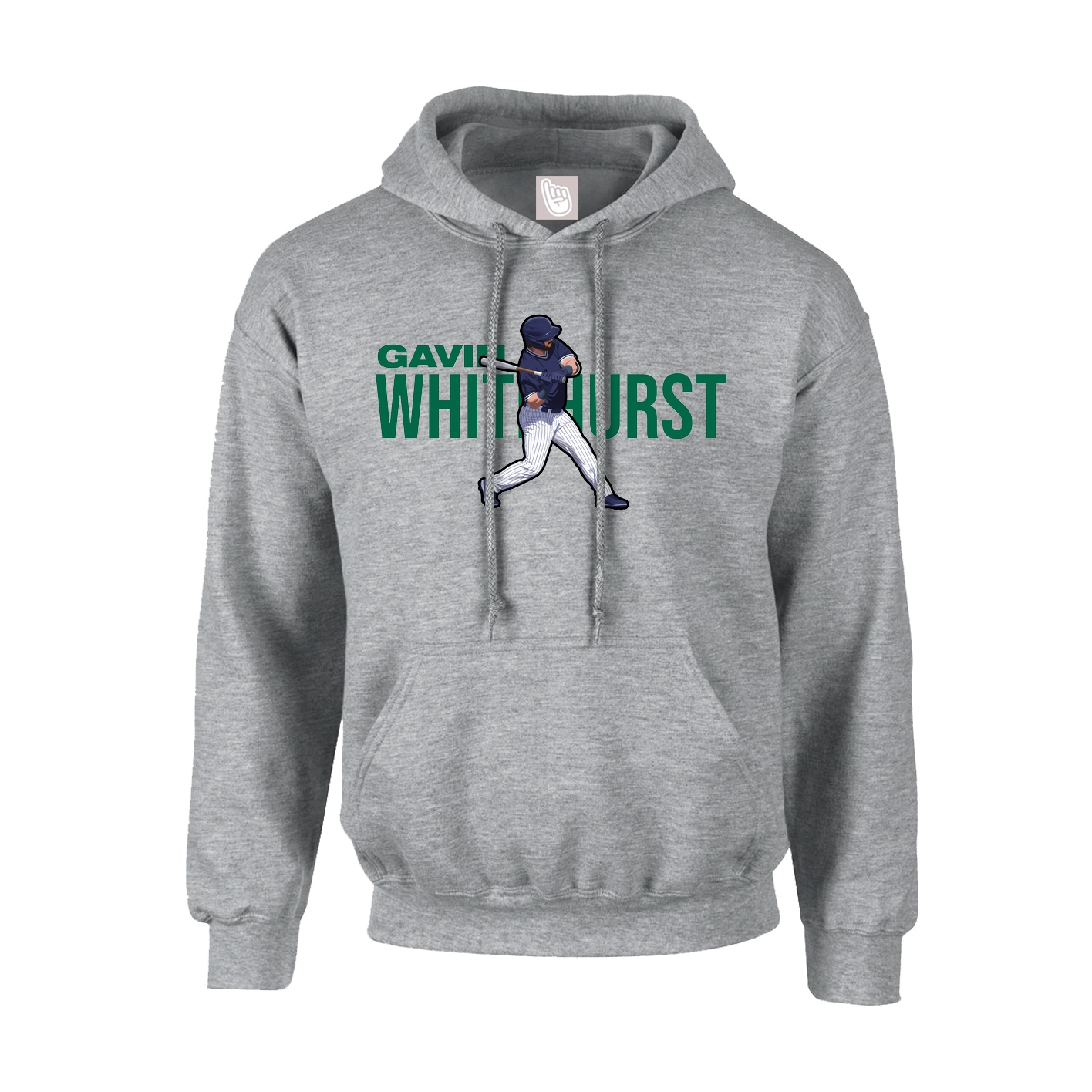 Youth Hoodie — Player Name in Grey