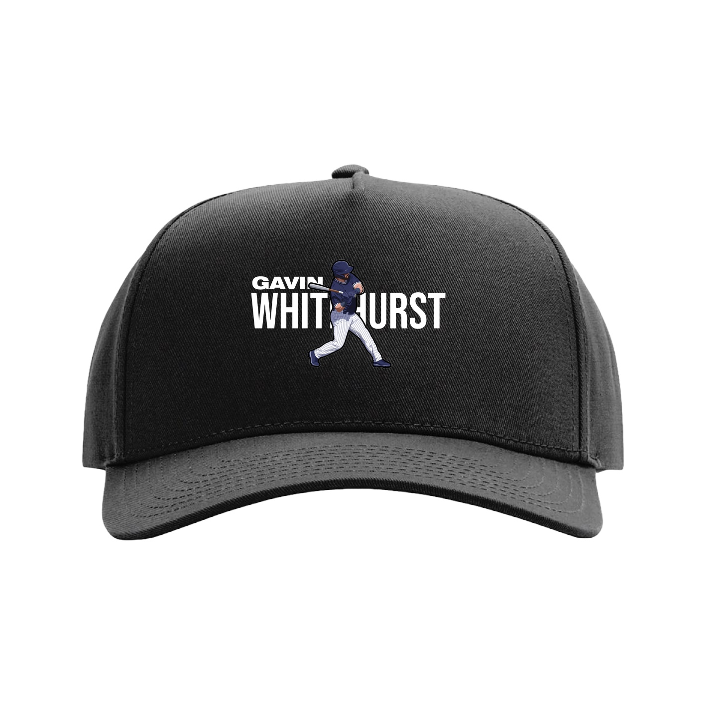 Full Fabric Five-Panel Champ Cap — Player Name in Black