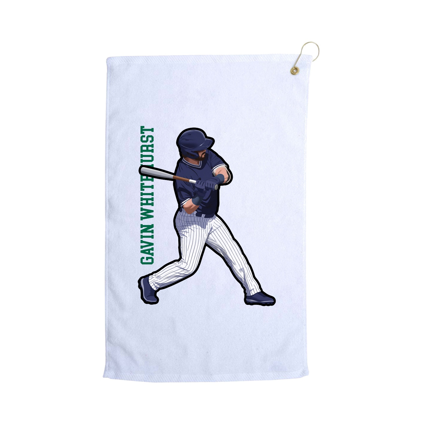 Golf Towel — Name Vertical in White