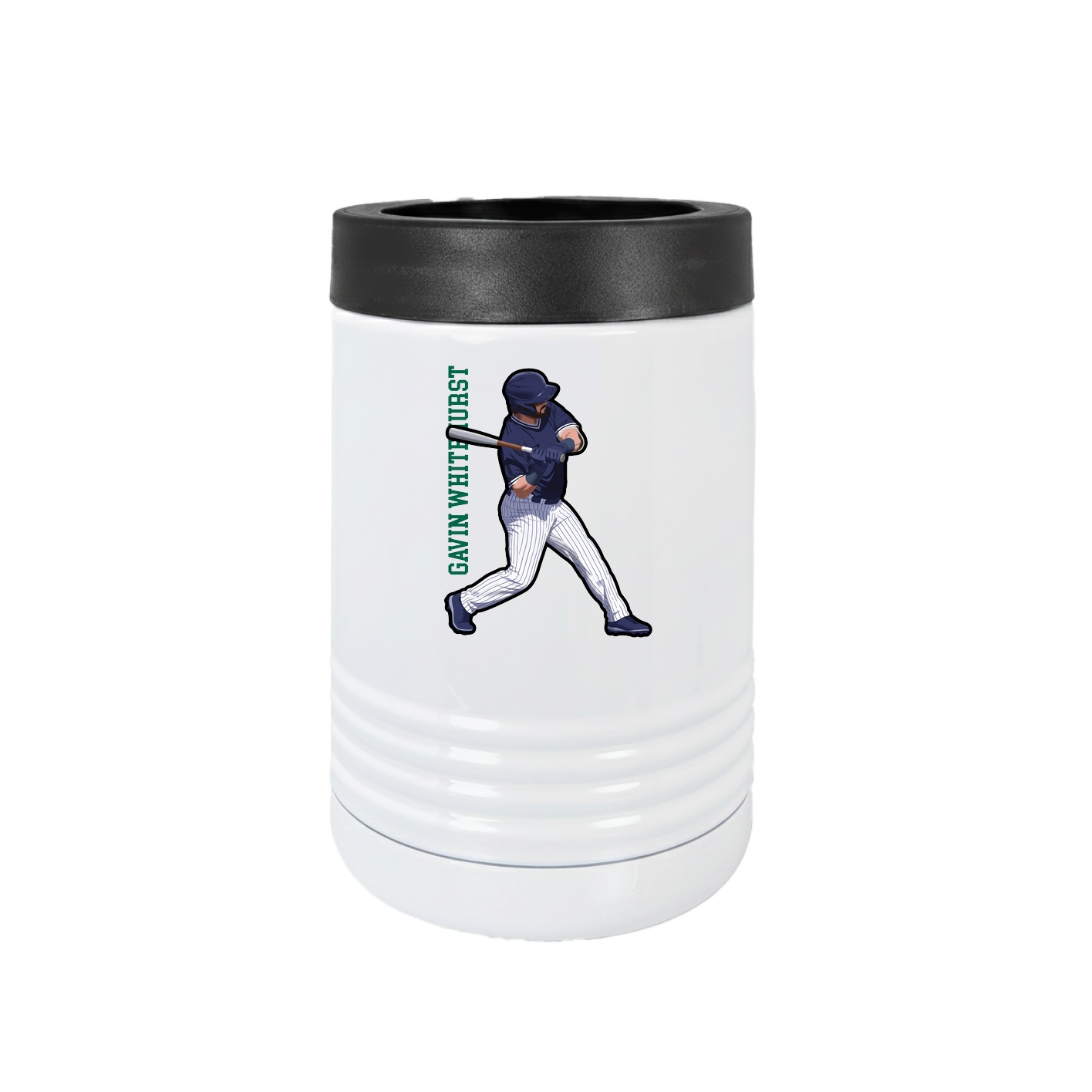 Beverage Holder — Name Vertical in White