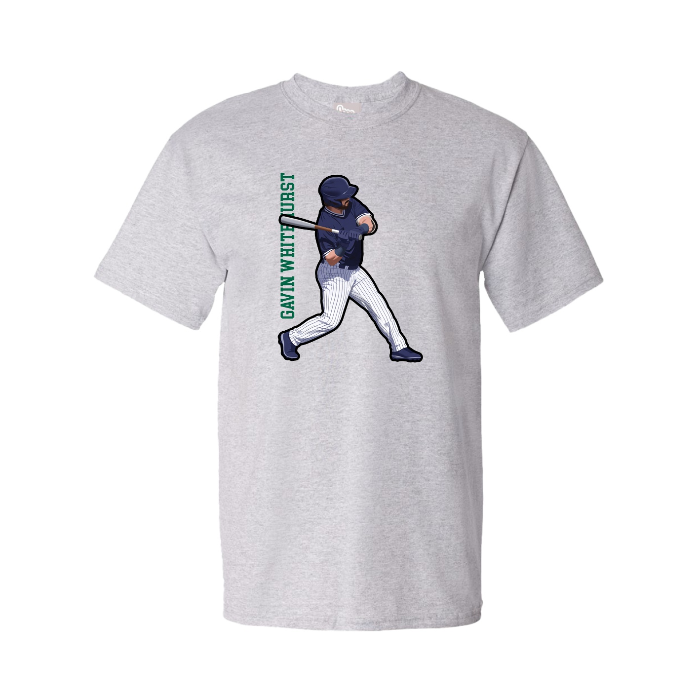 Youth Tee — Name Vertical in Grey
