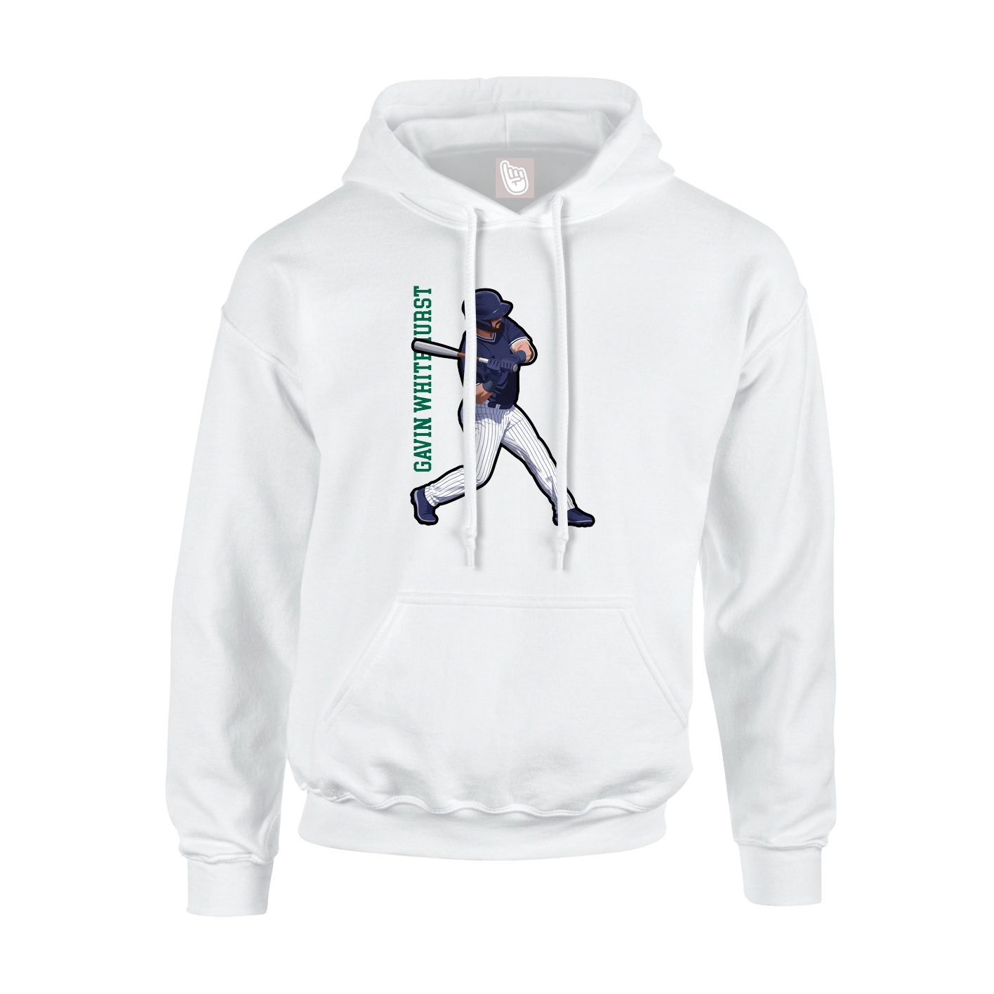Youth Hoodie — Name Vertical in White