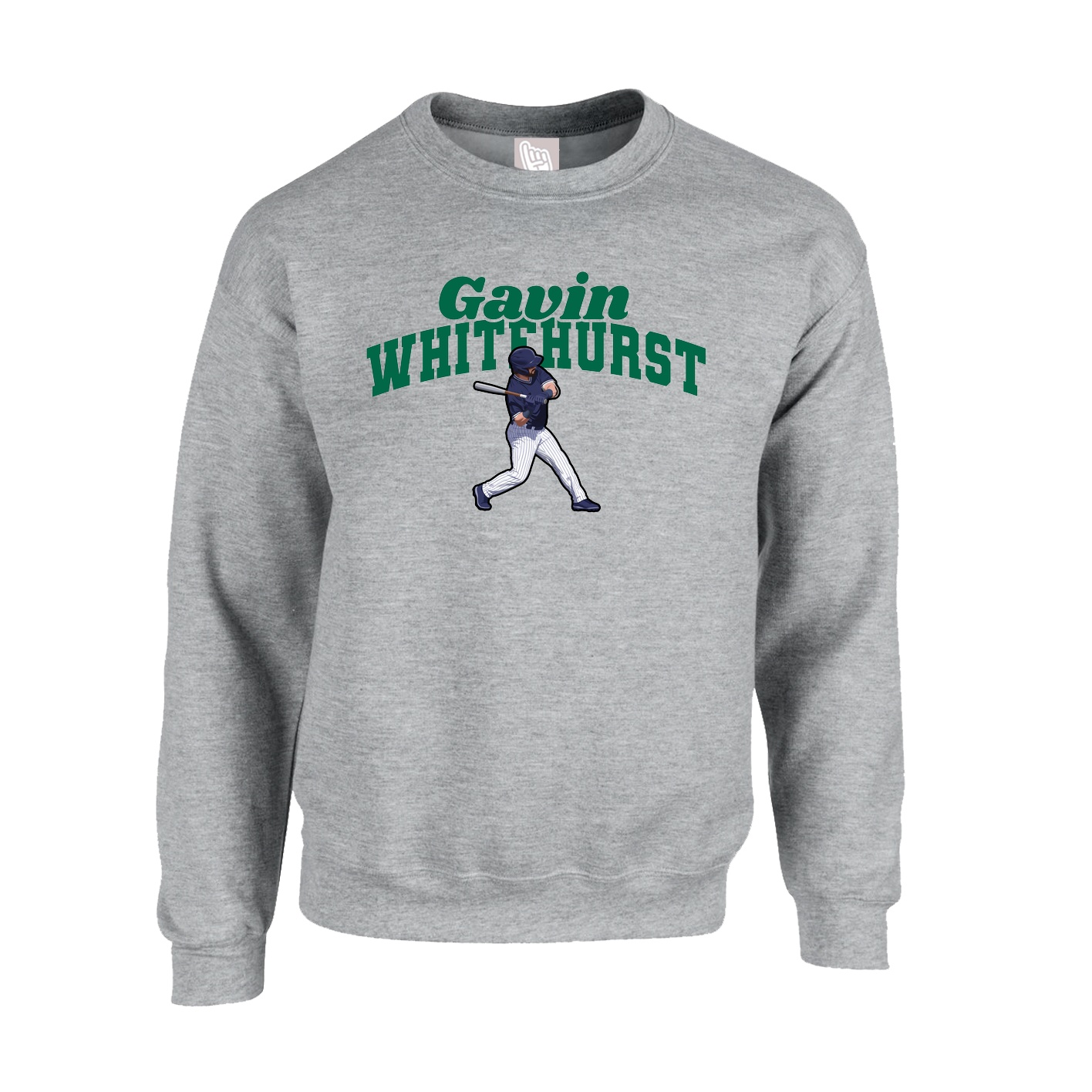 Fleece Crew — Signature Arch in Grey
