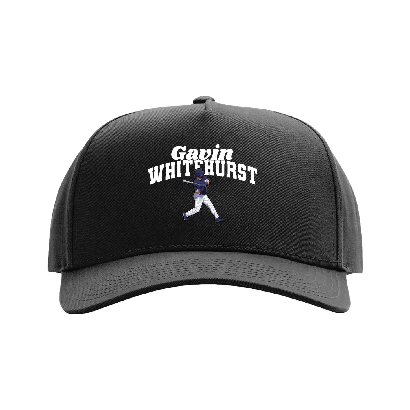 Full Fabric Five-Panel Champ Cap — Signature Arch in Black