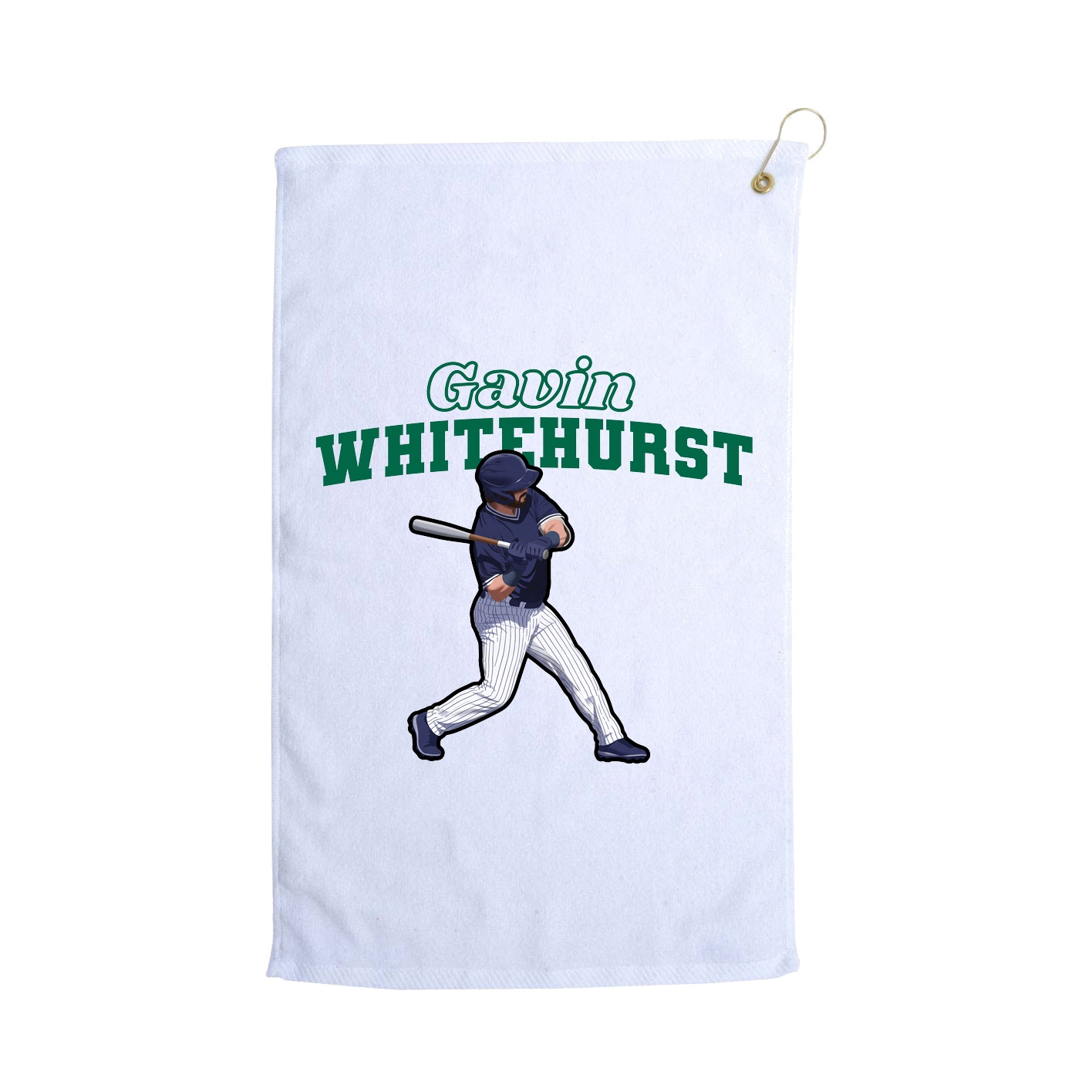 Golf Towel — Name Arch in White