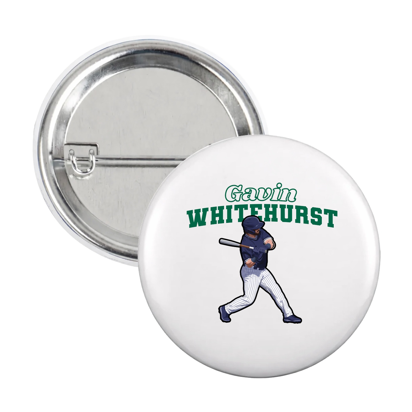 Game Day Button — Name Arch in White