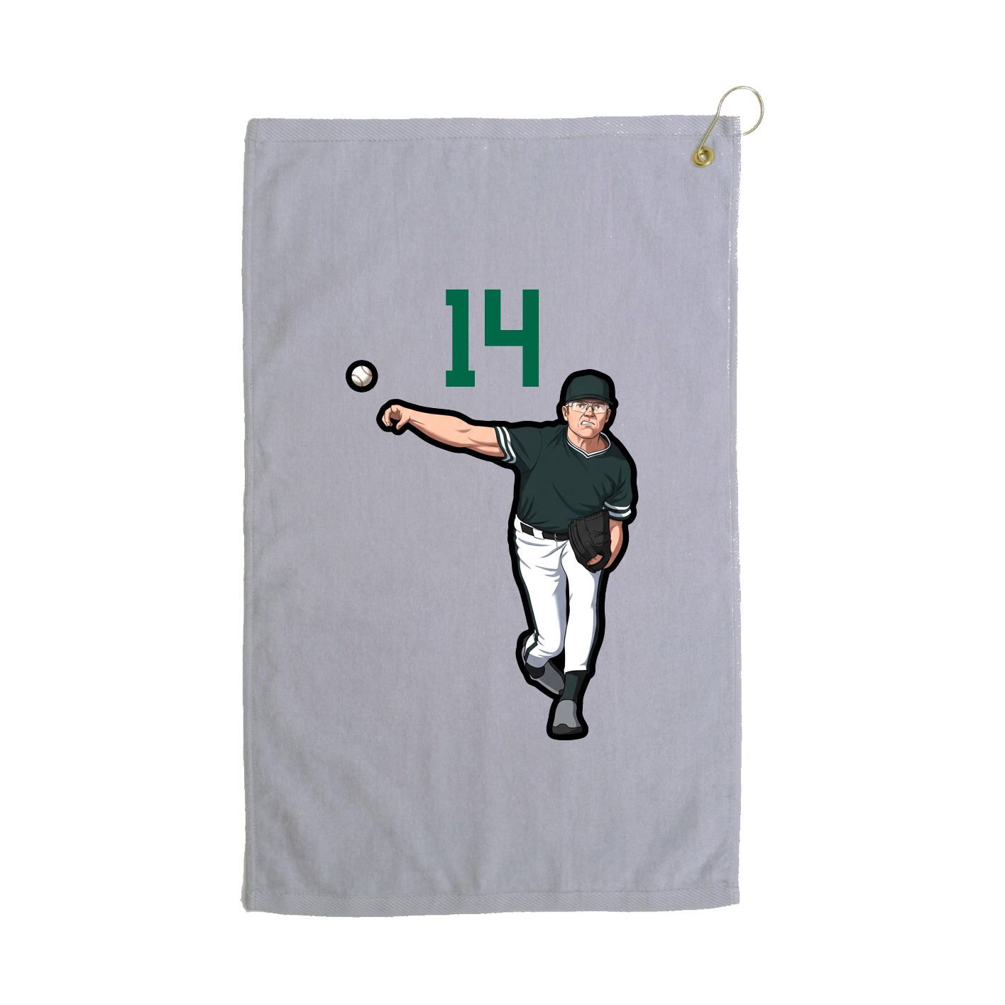 Golf Towel — Number Top in Grey