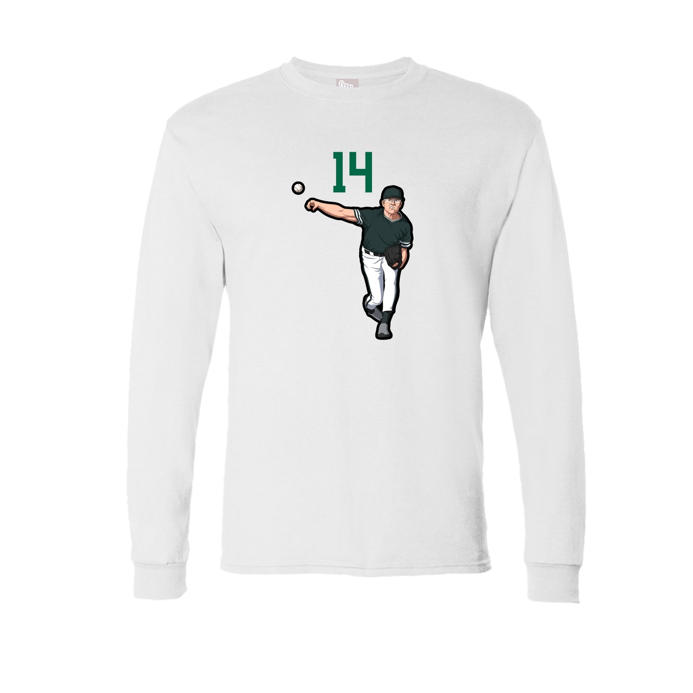 Long Sleeve Tee — Number Top in White