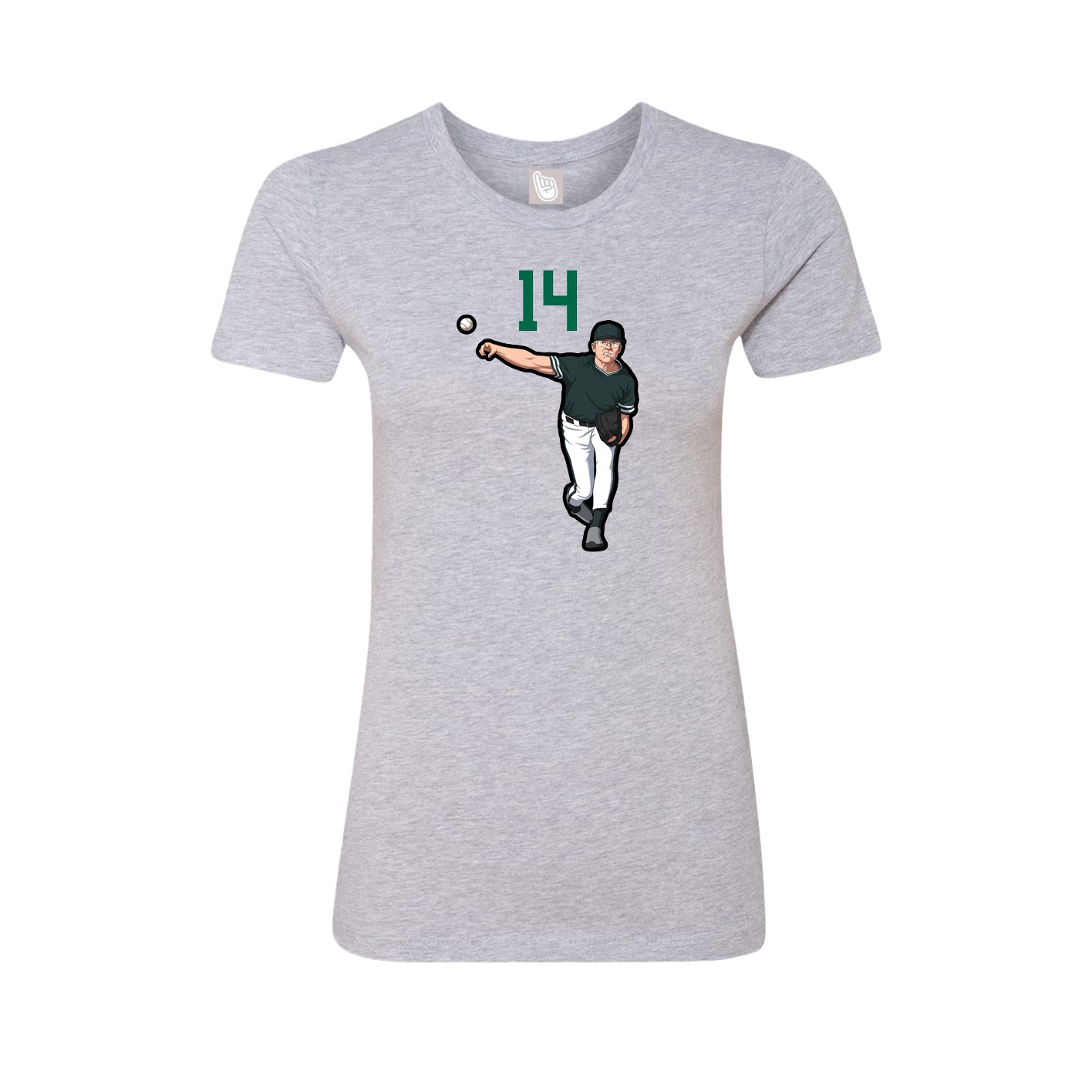 Fitted Women's Tee — Number Top in Grey