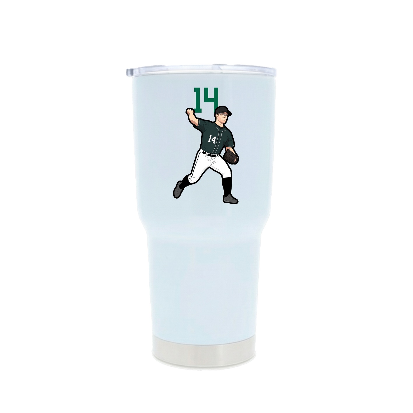 30oz Stainless Steel Tumbler — Number Top in White