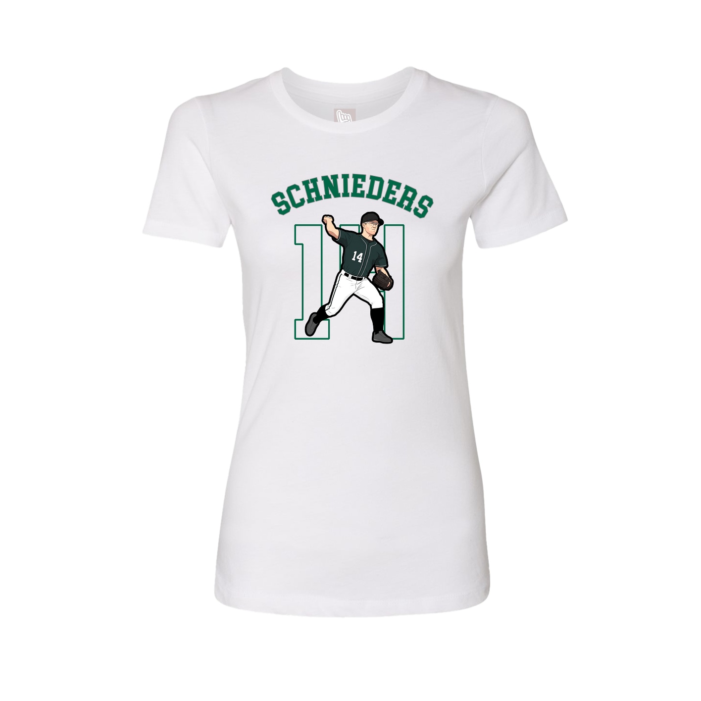 Fitted Women's Tee — Shirsey Arch in White