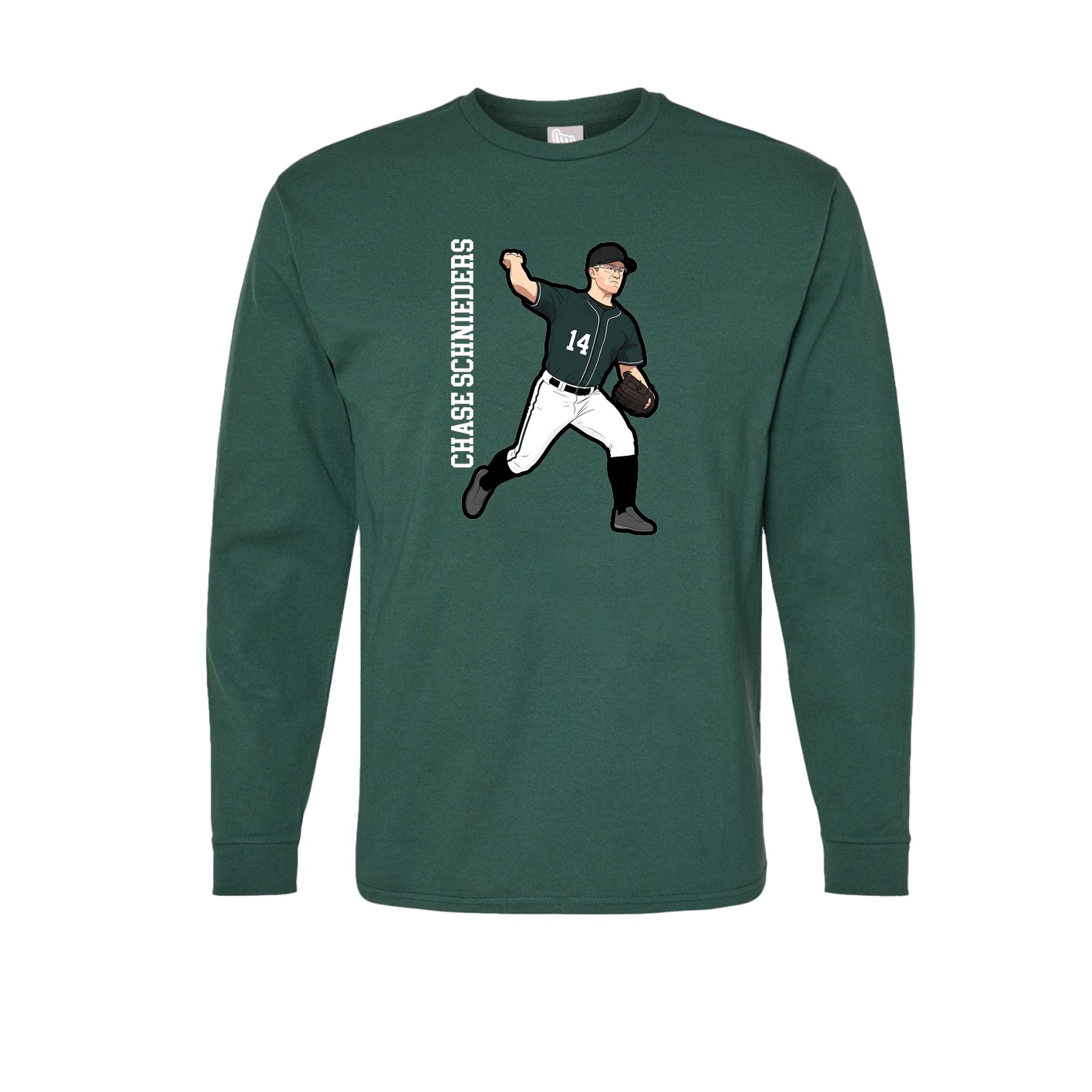 Long Sleeve Tee — Name Vertical in Green