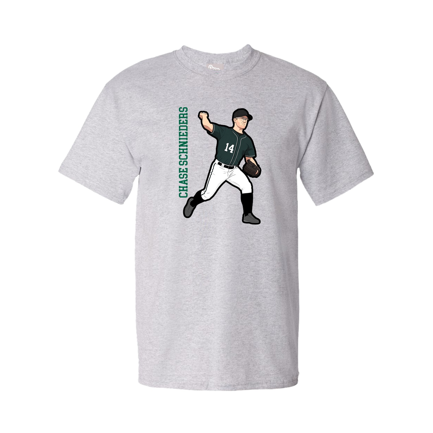 Youth Tee — Name Vertical in Grey