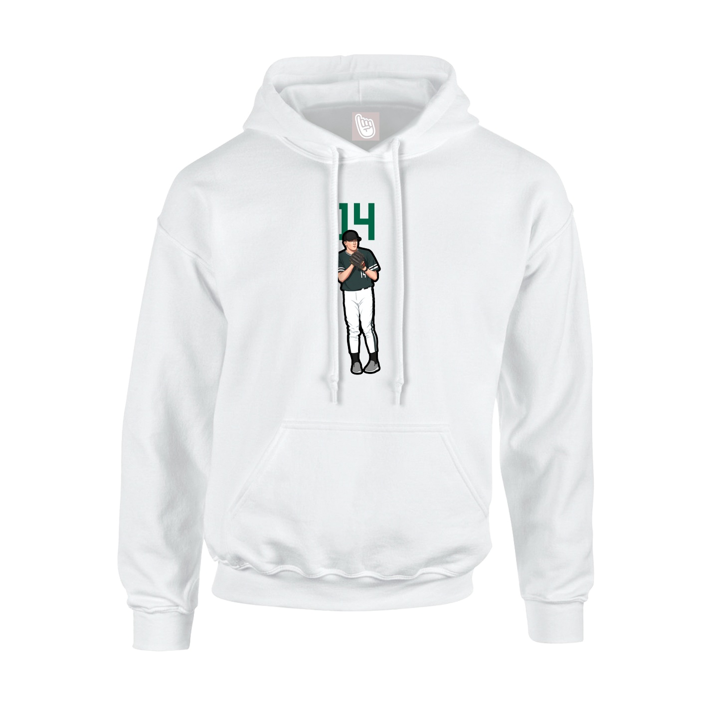 Hoodie — Number Top in White