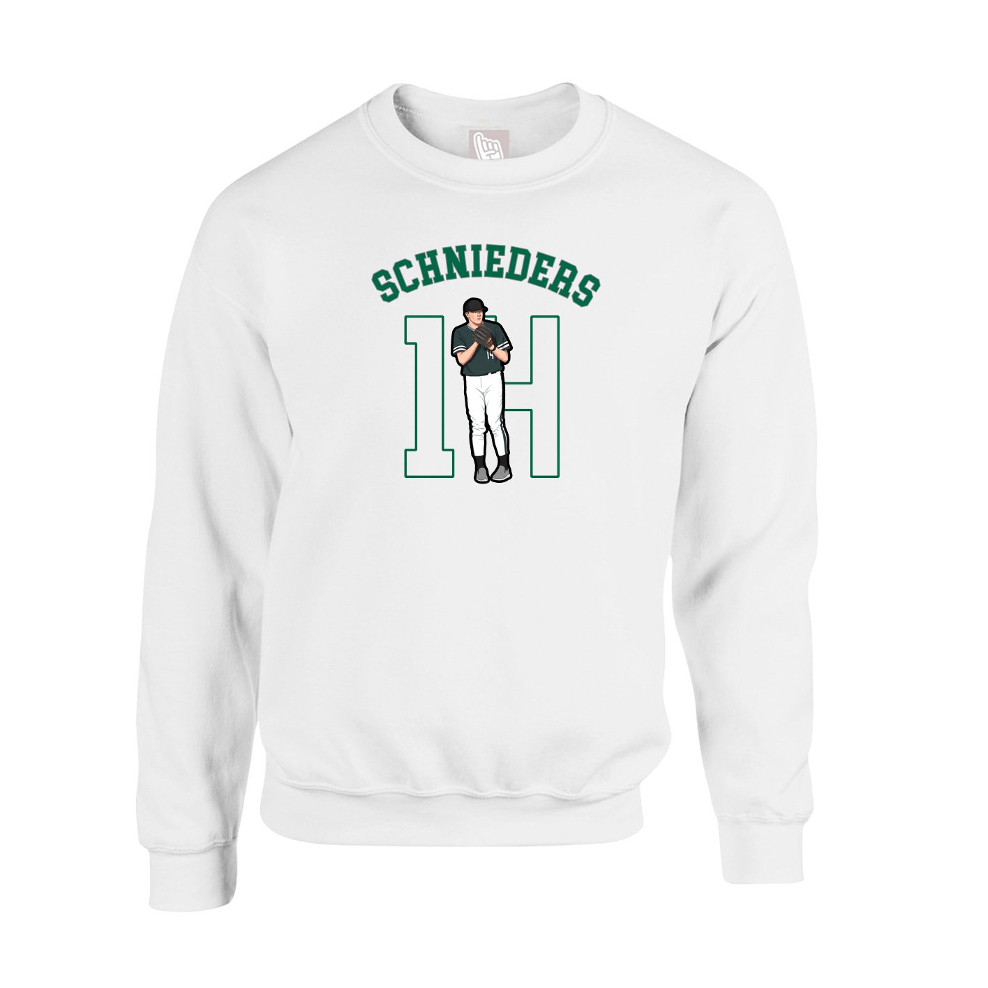 Fleece Crew — Shirsey Arch in White