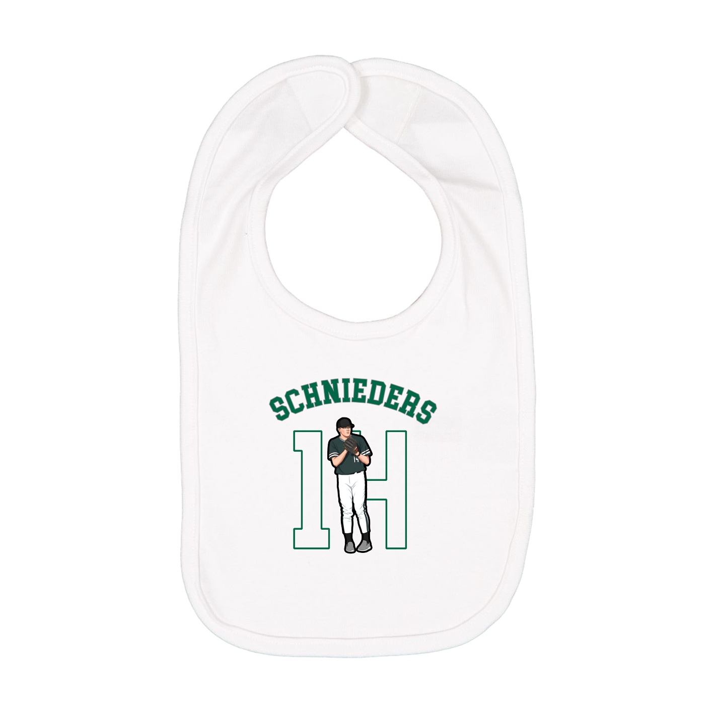 Infant Bib — Shirsey Arch in White