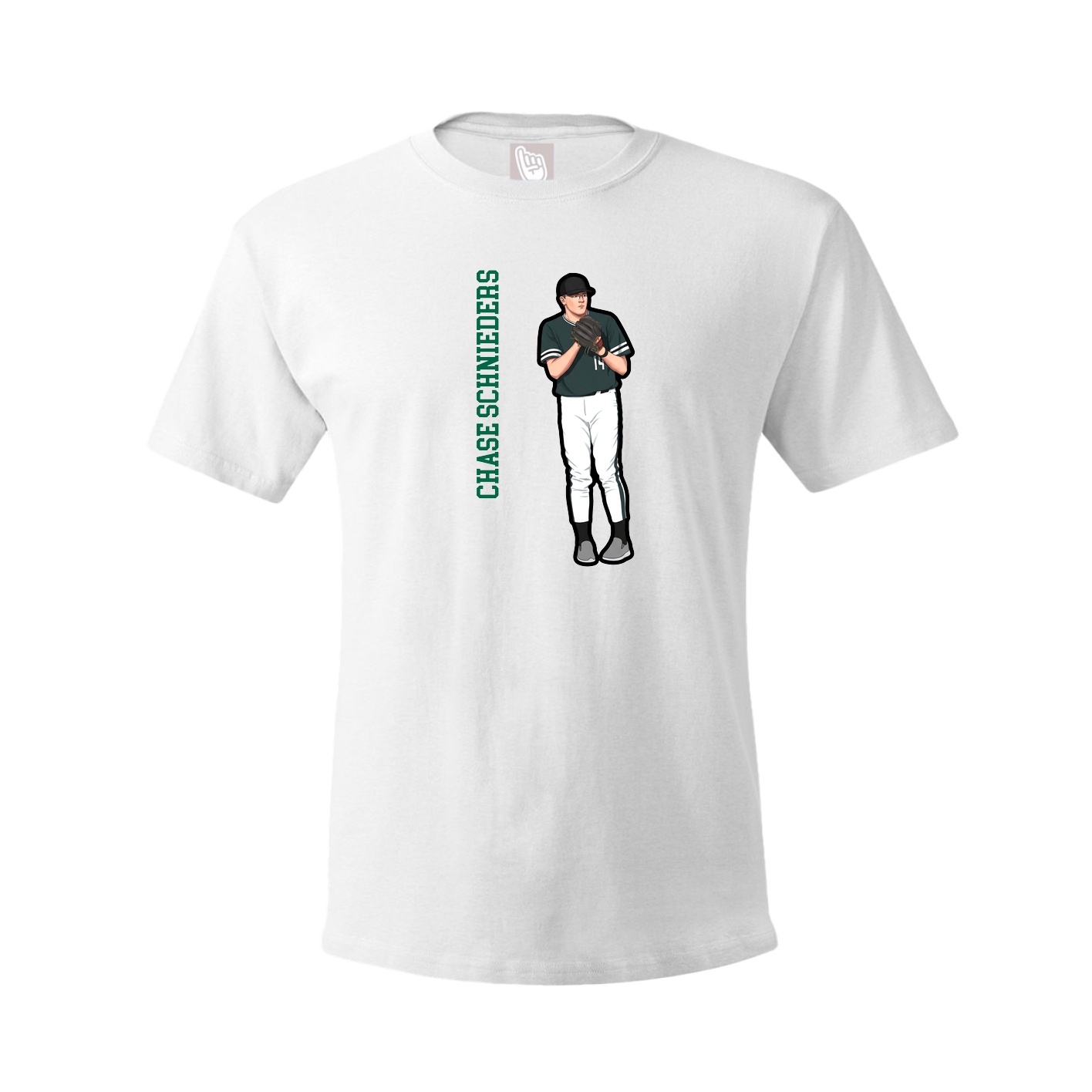 Tee — Name Vertical in White