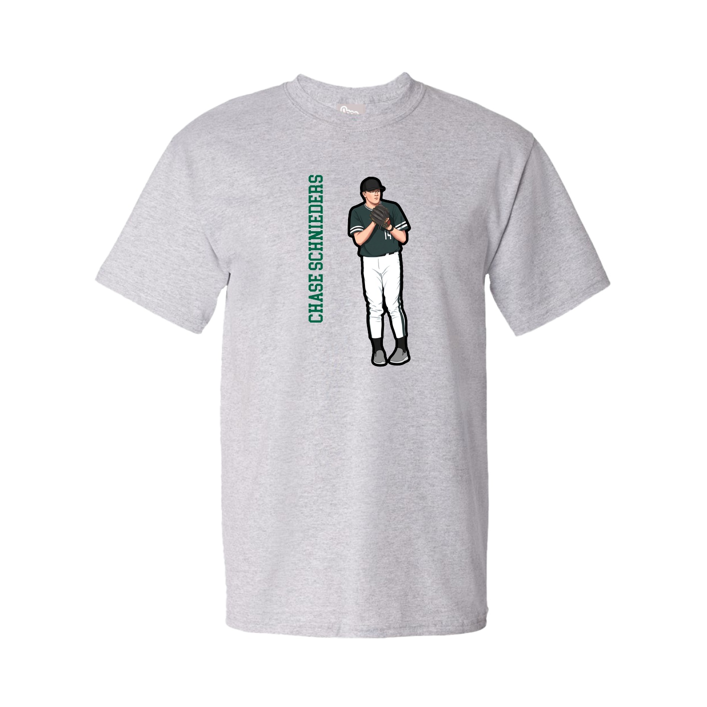 Youth Tee — Name Vertical in Grey