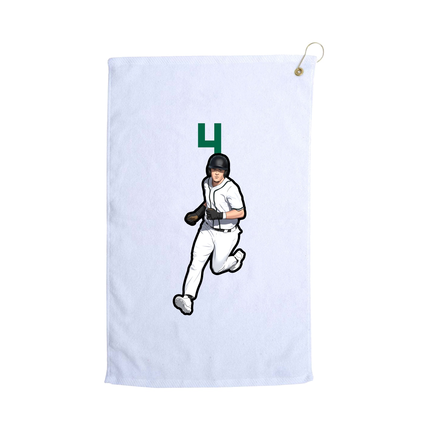 Golf Towel — Number Top in White