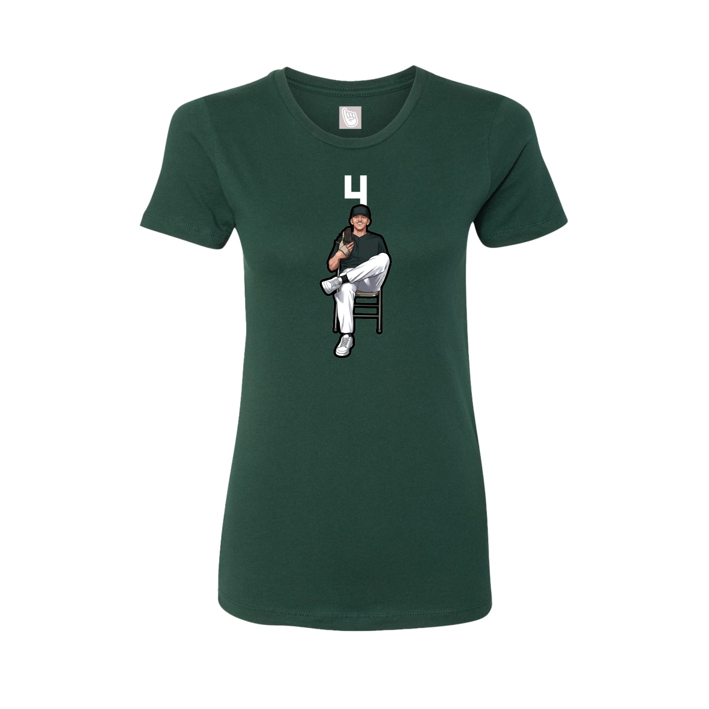 Fitted Women's Tee — Number Top in Green