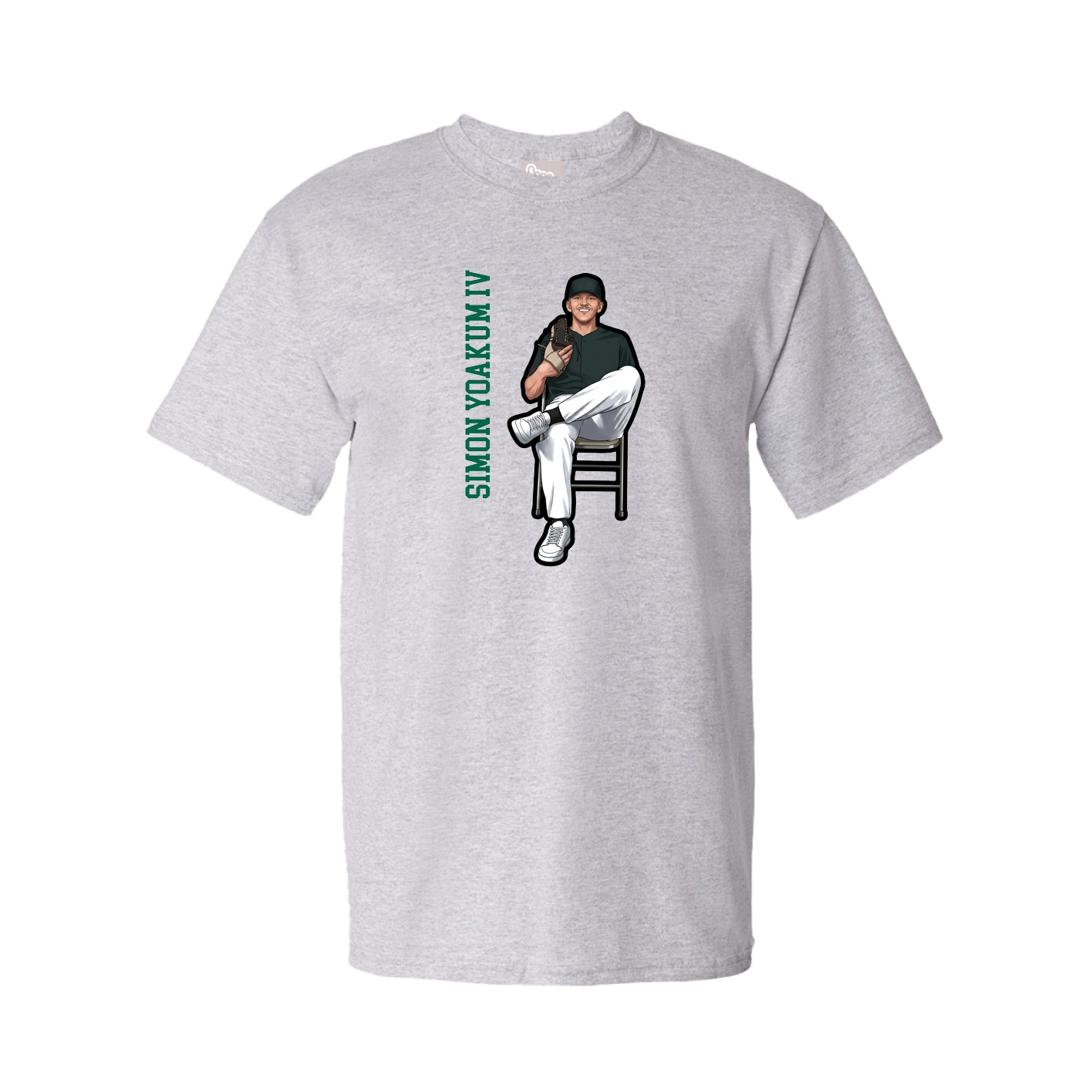 Tee — Name Vertical in Grey
