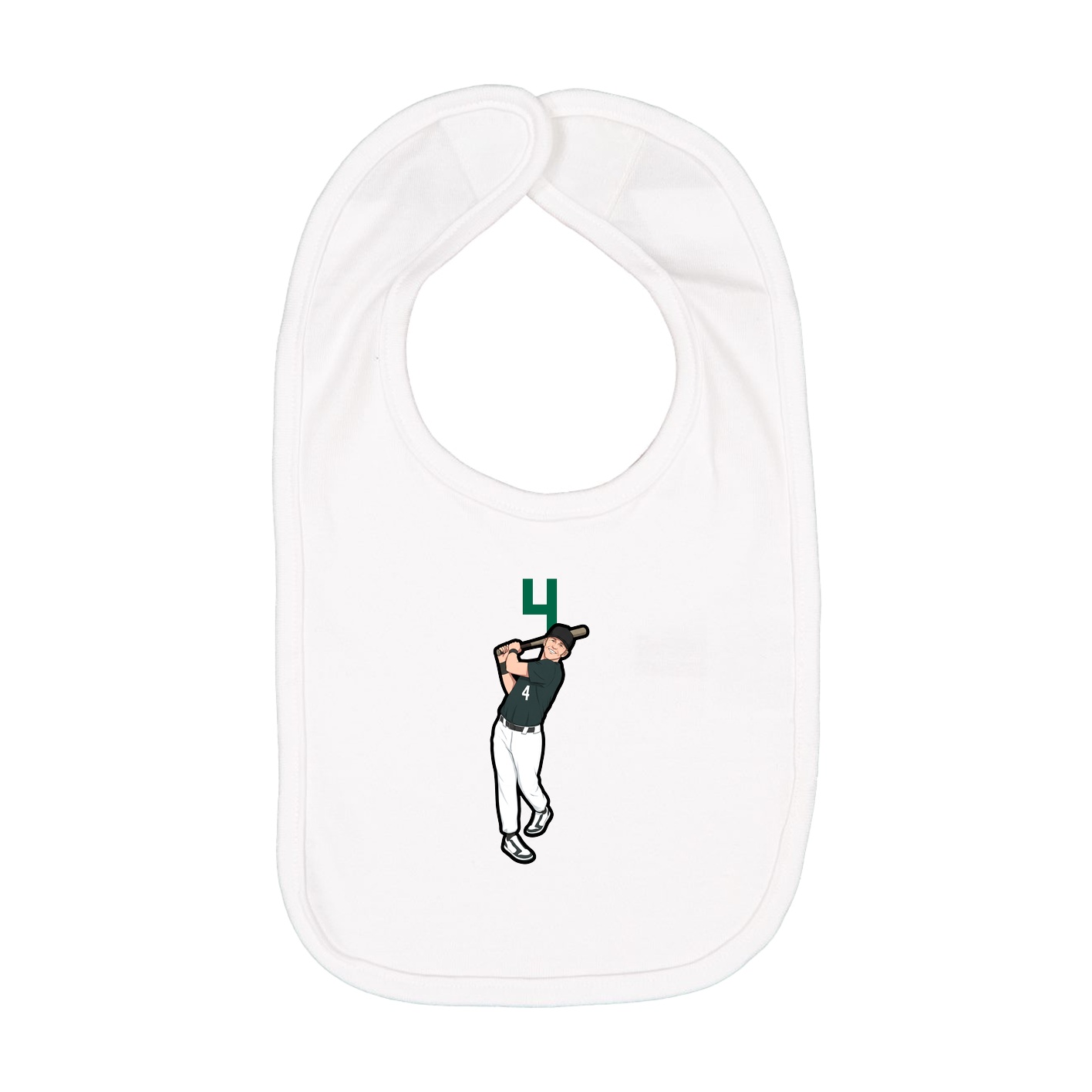 Infant Bib — Number Top in White