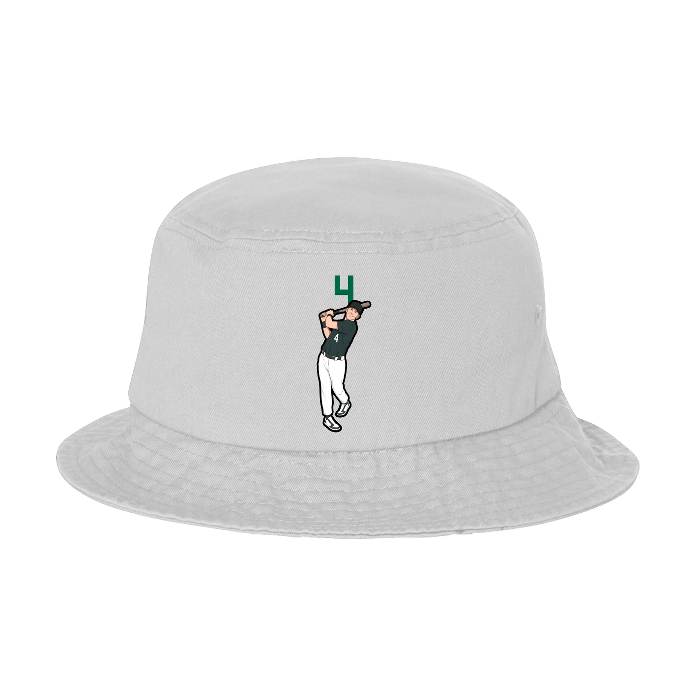 Bucket Cap — Number Top in White