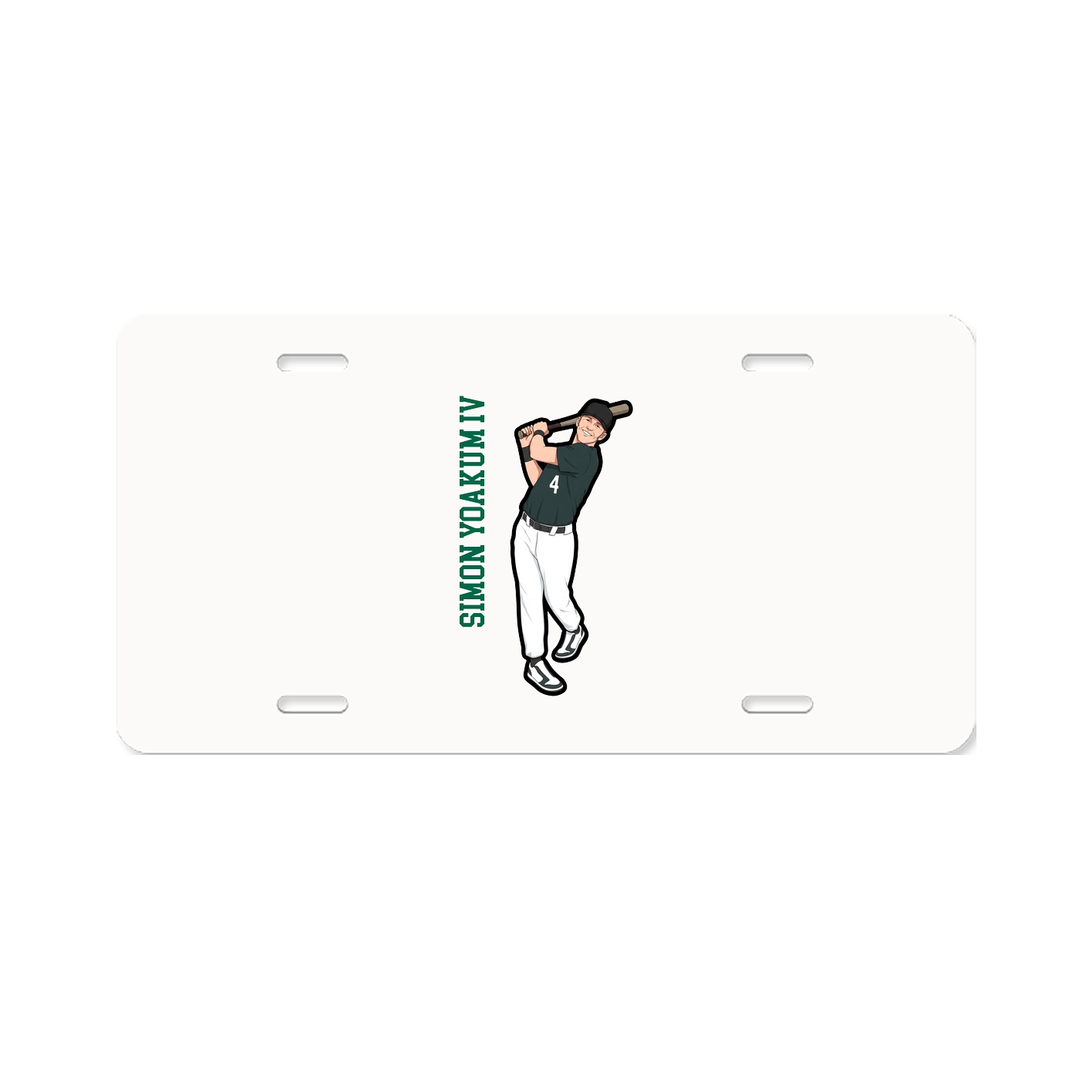 License Plate — Name Vertical in Classic