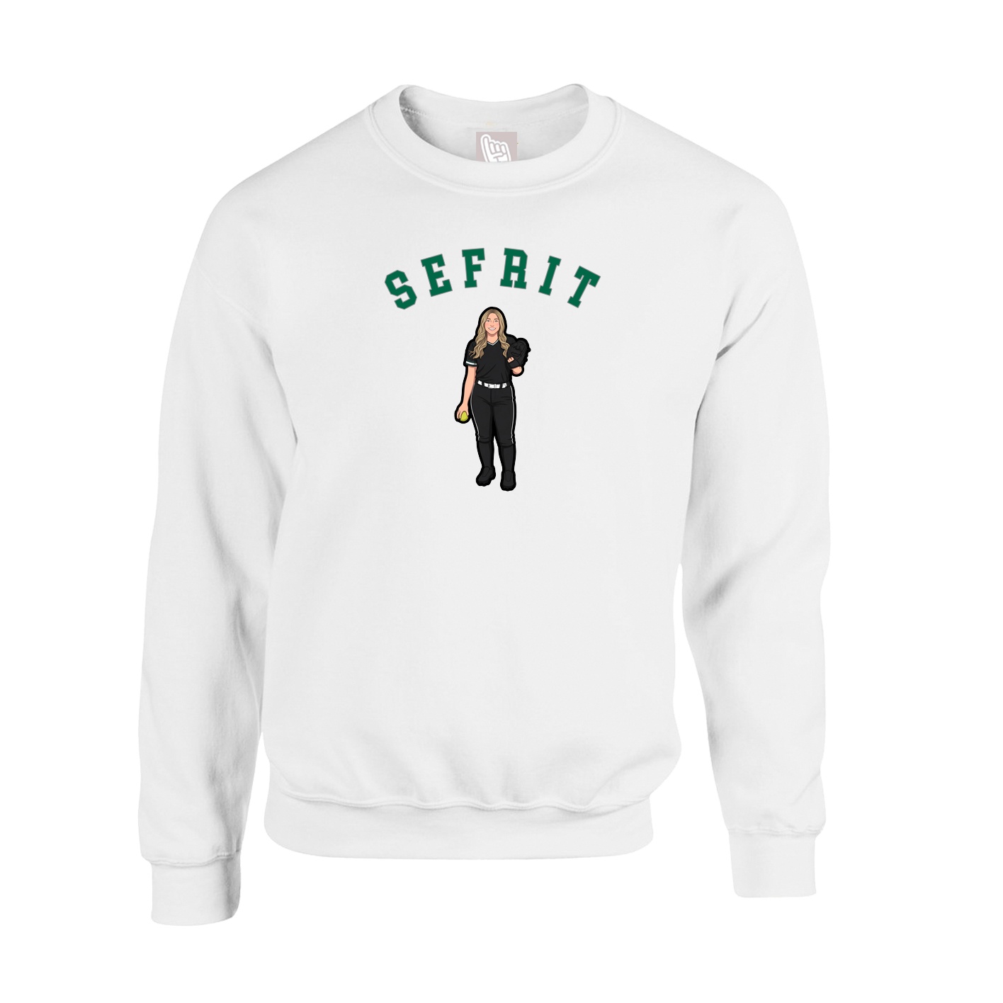 Fleece Crew — Shirsey Arch in White