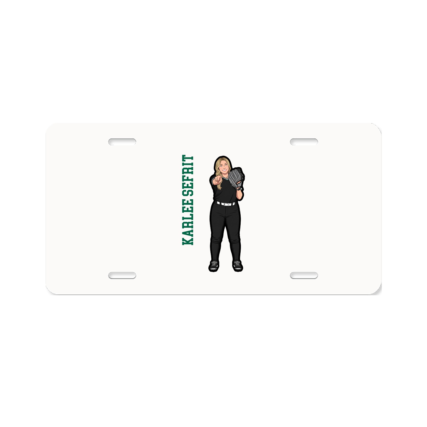 License Plate — Name Vertical in Classic