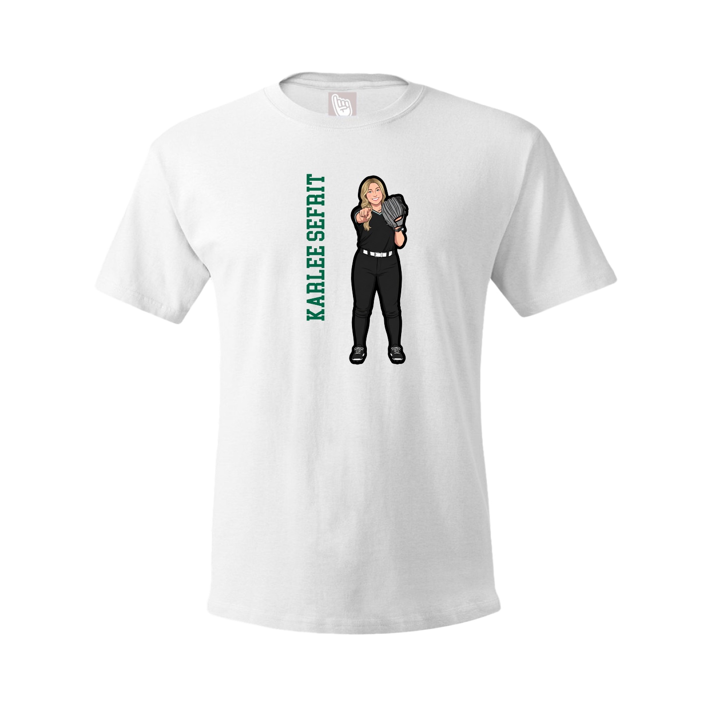 Youth Tee — Name Vertical in White