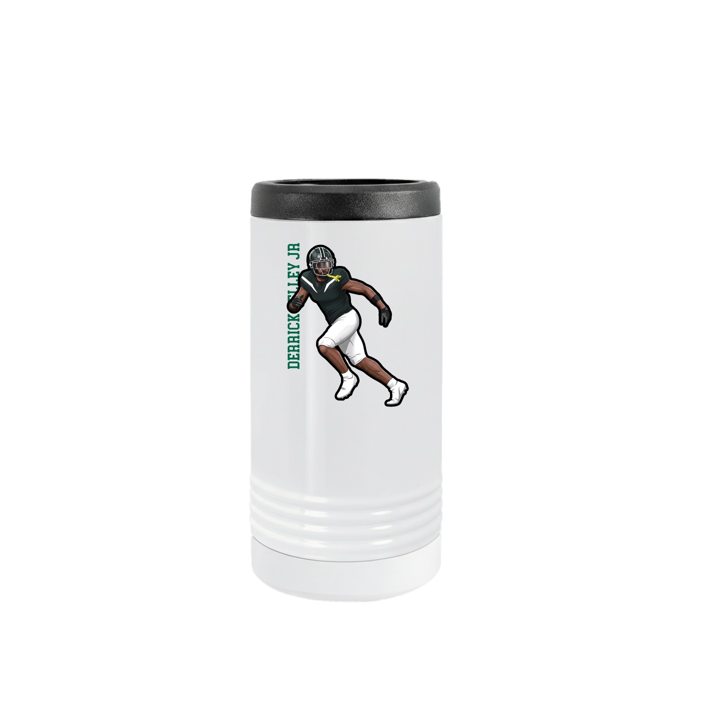 Slim Beverage Holder — Name Vertical in White