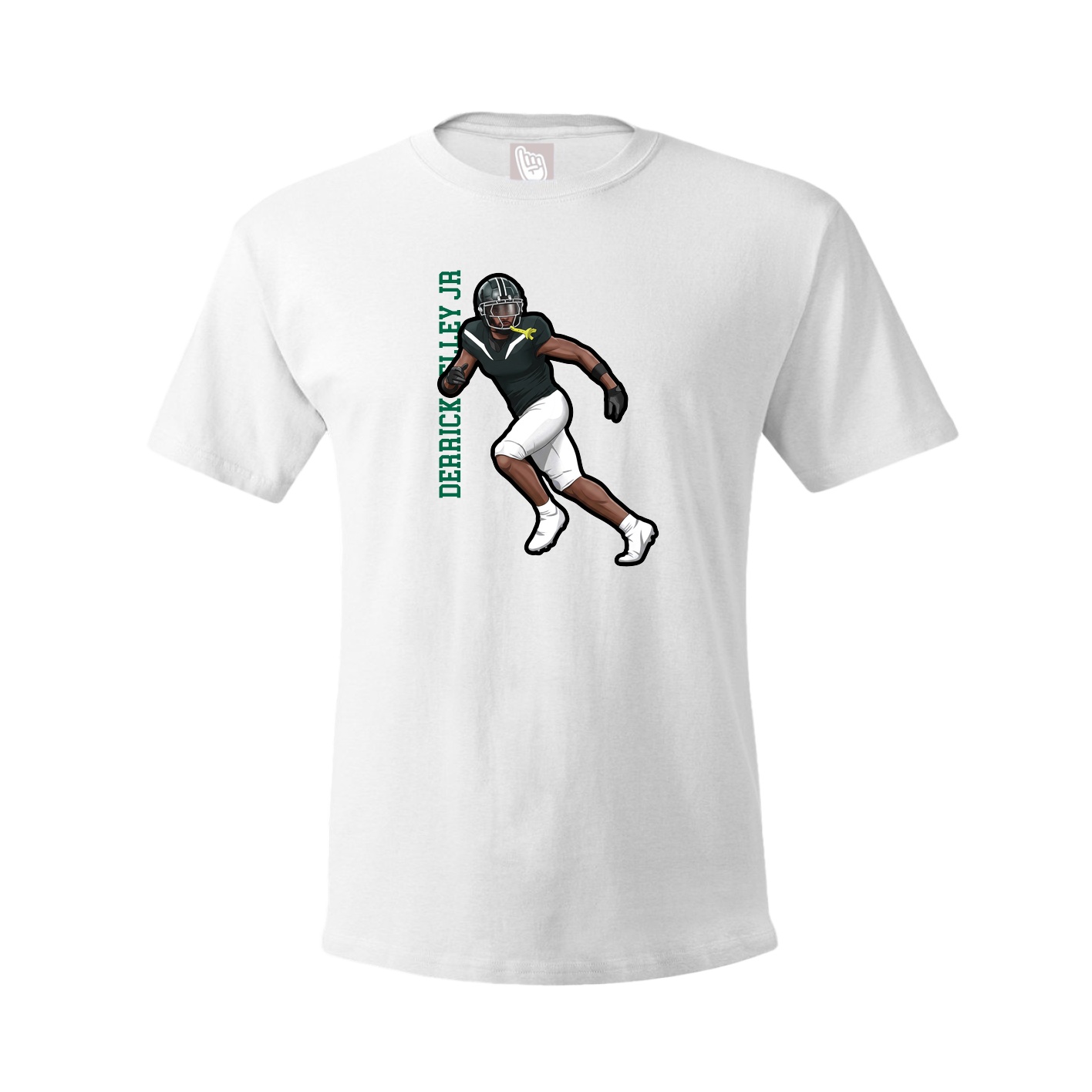 Youth Tee — Name Vertical in White