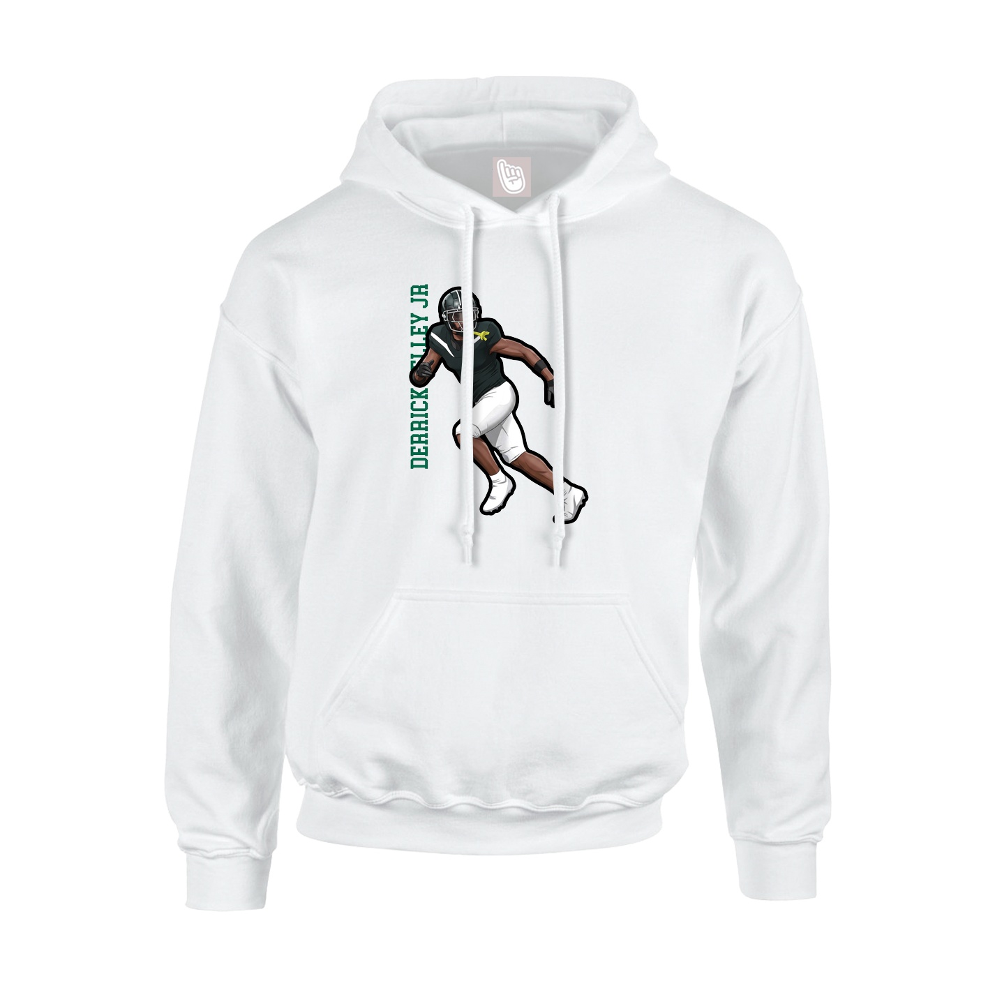 Youth Hoodie — Name Vertical in White