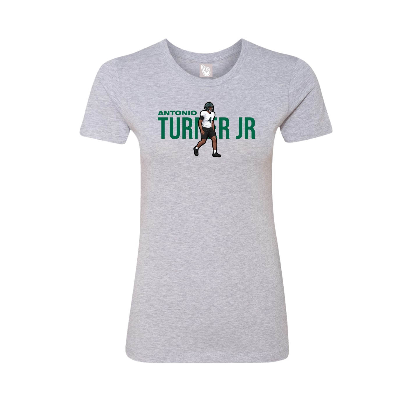 Womens Tee — Player Name in Grey