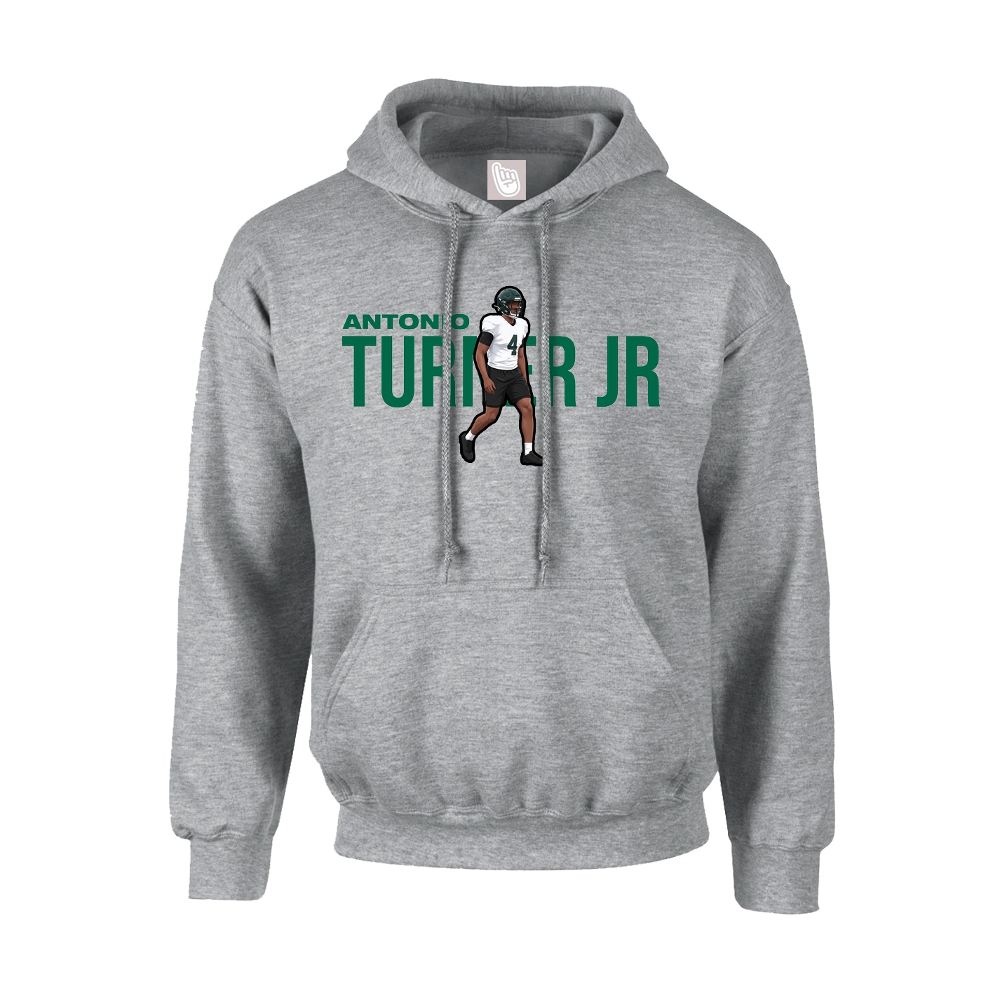 Hoodie — Player Name in Grey