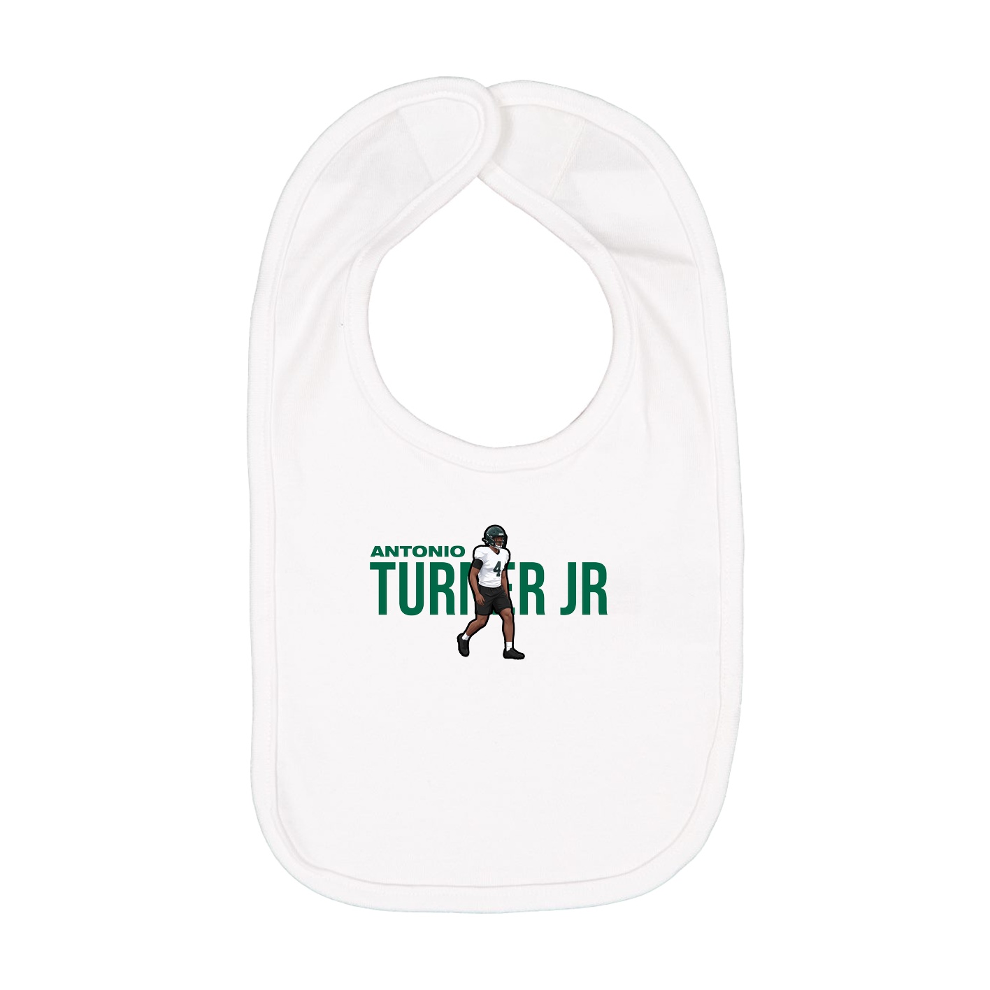 Infant Bib — Player Name in White