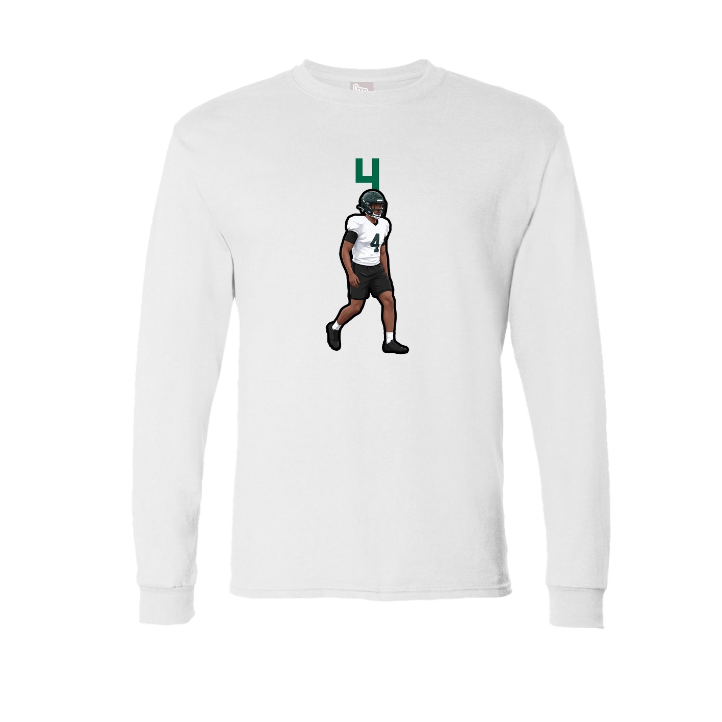 Long Sleeve Tee — Number Top in White
