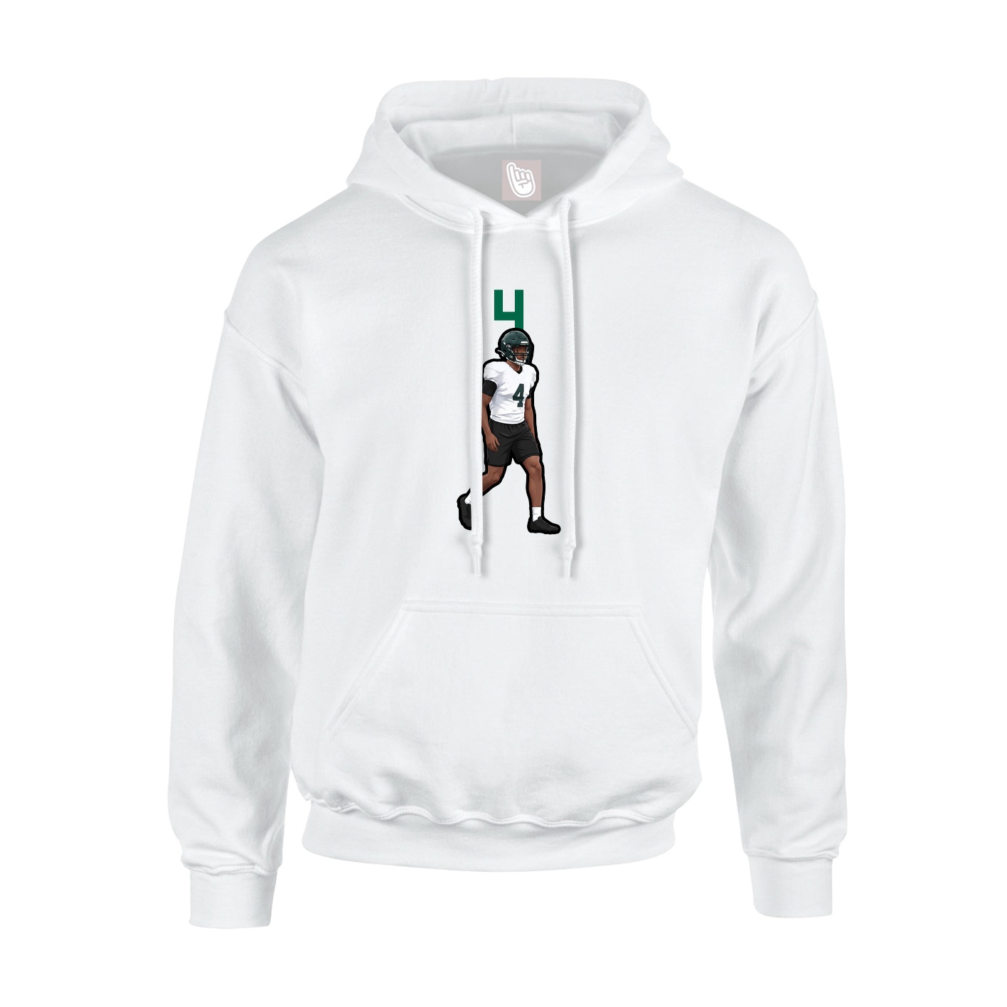 Hoodie — Number Top in White