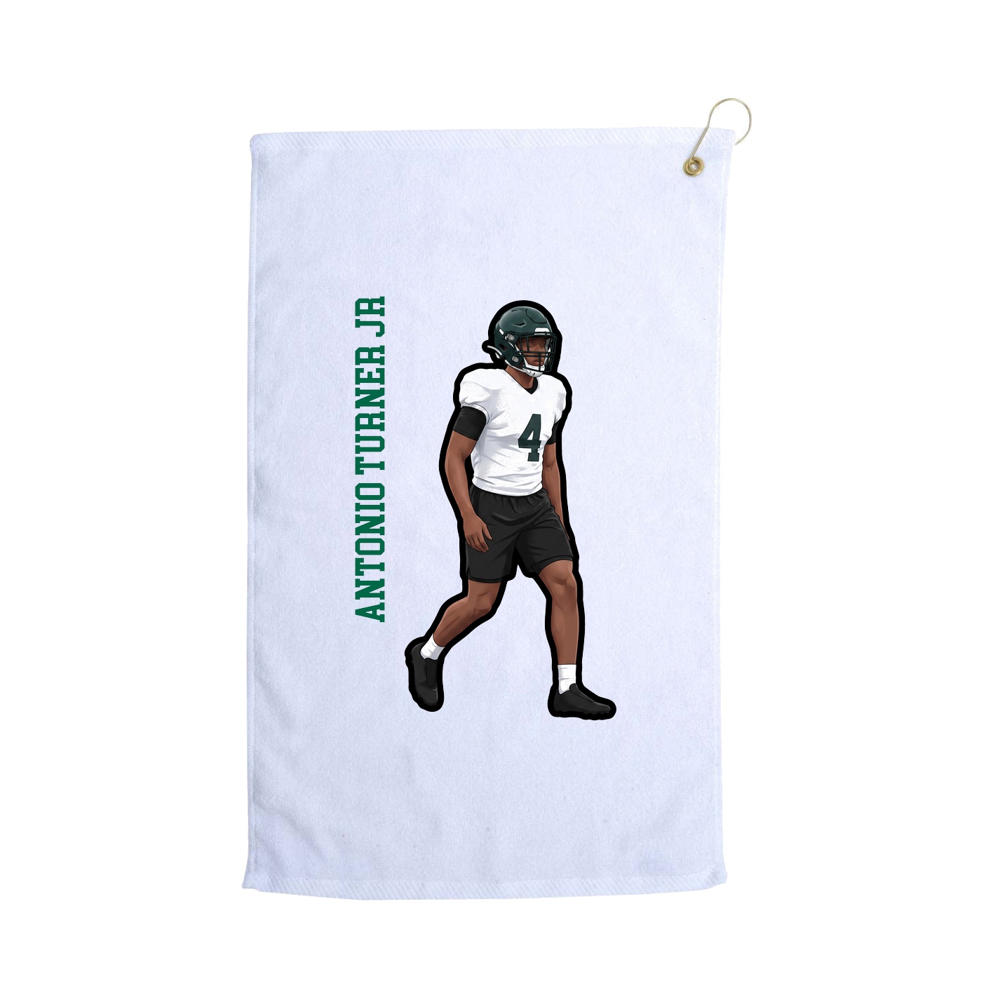 Golf Towel — Name Vertical in White