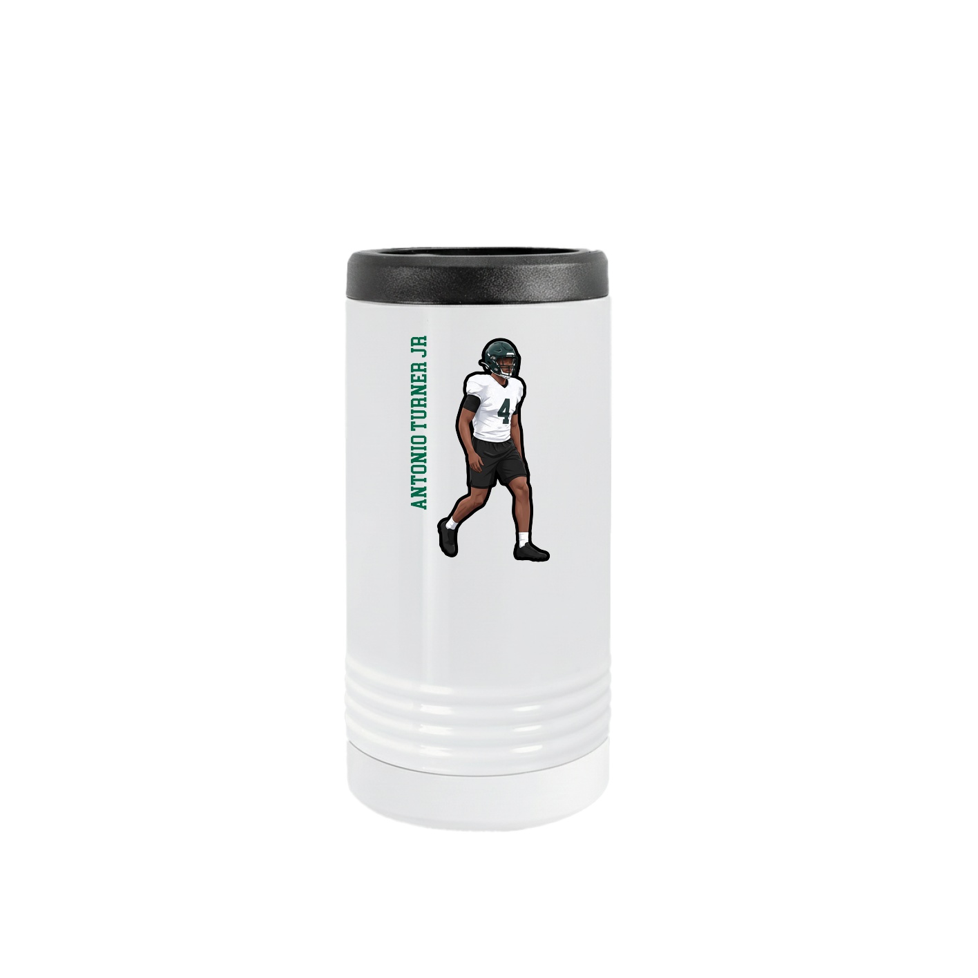 Slim Beverage Holder — Name Vertical in White