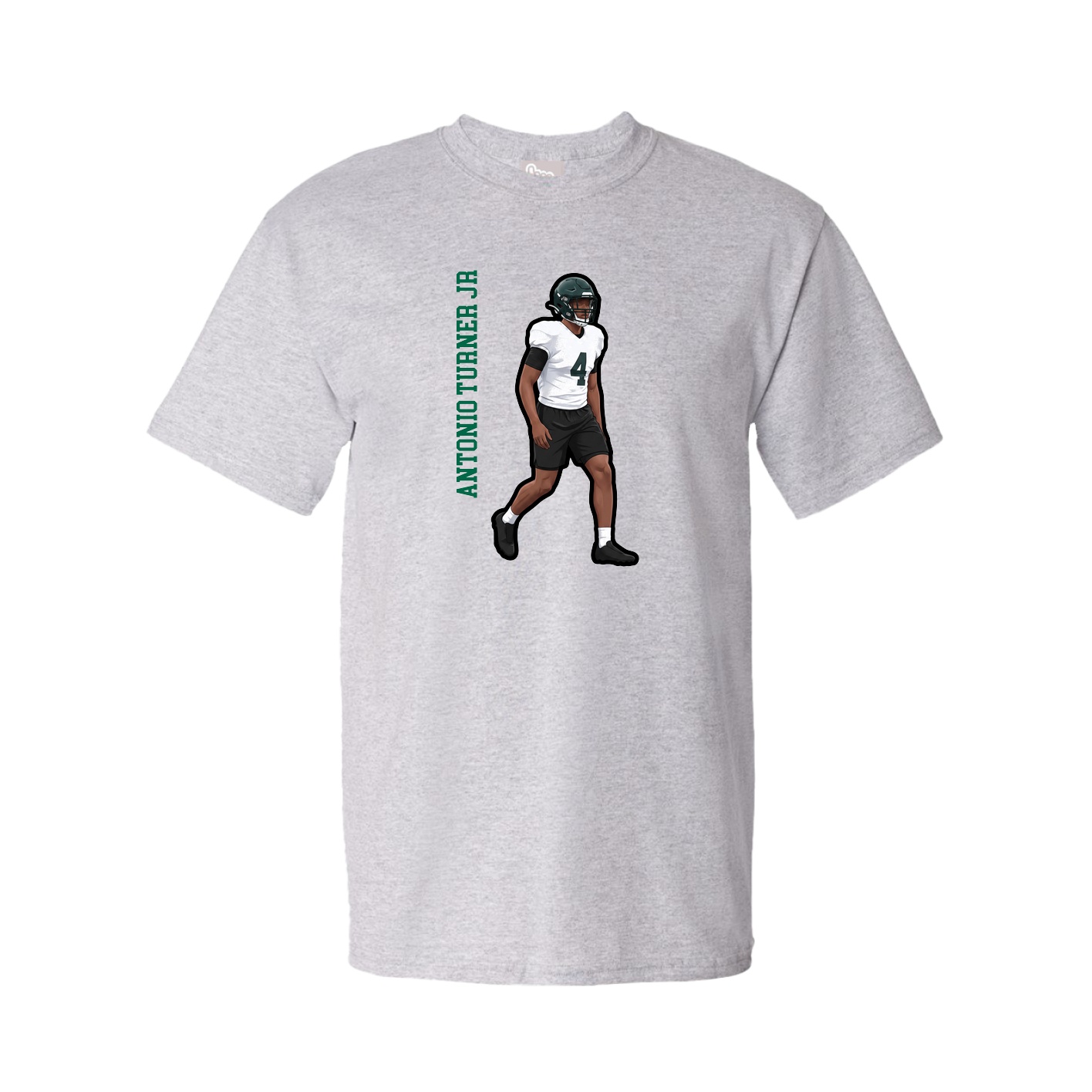 Tee — Name Vertical in Grey