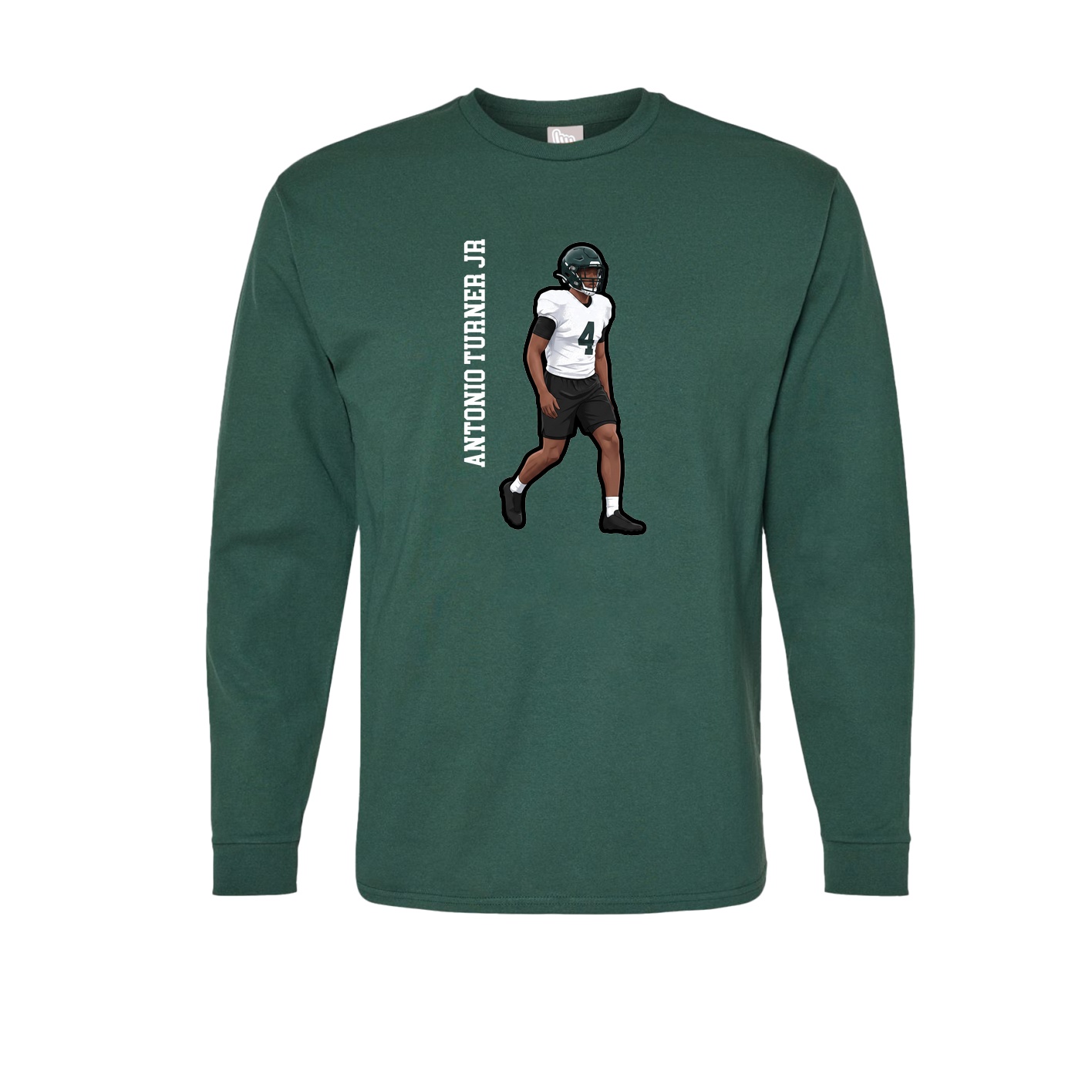 Long Sleeve Tee — Name Vertical in Green