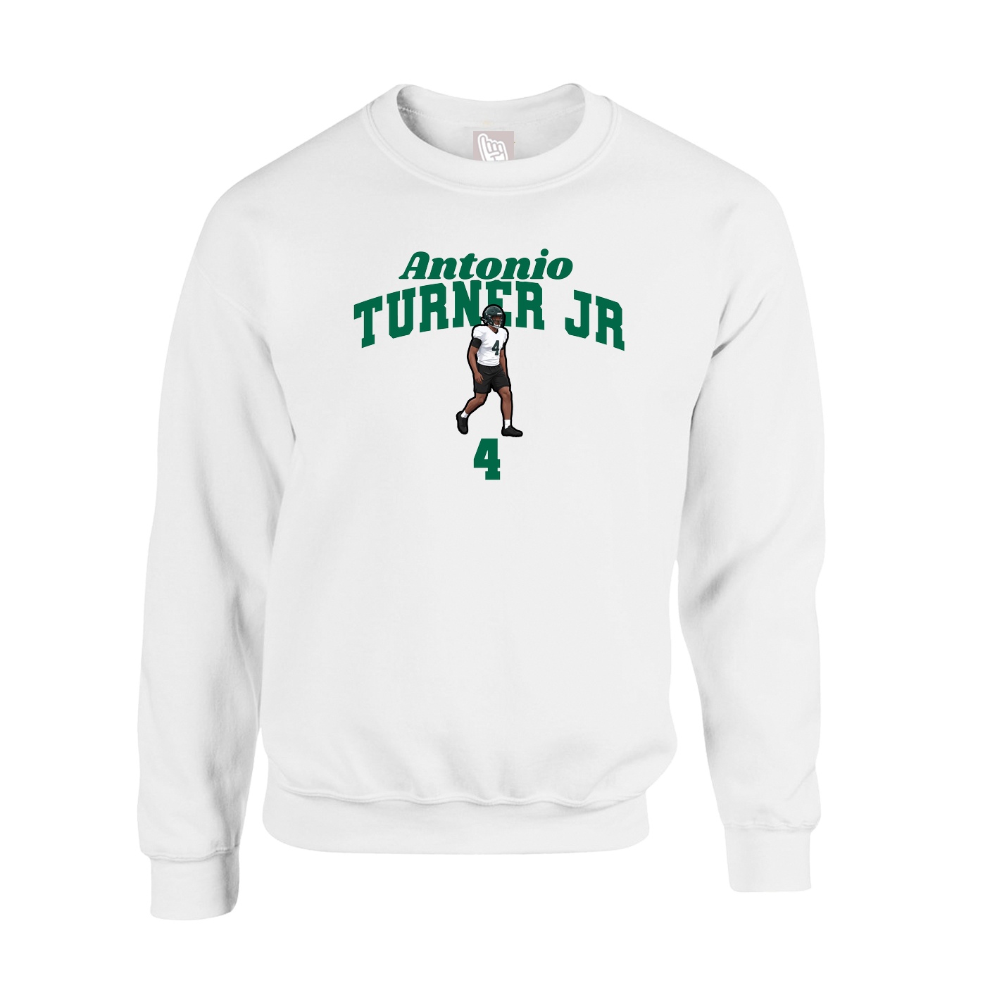 Fleece Crew — Signature Arch in White