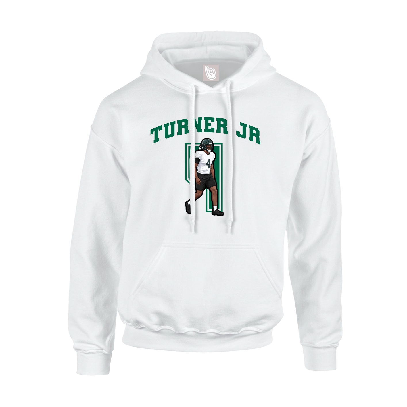 Hoodie — Number in White