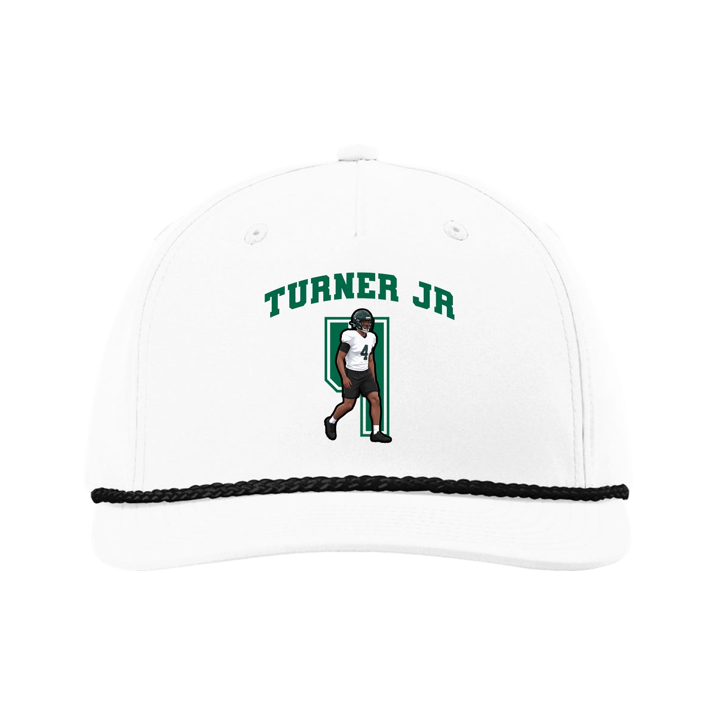 Five-Panel Classic Rope Cap — Number in White