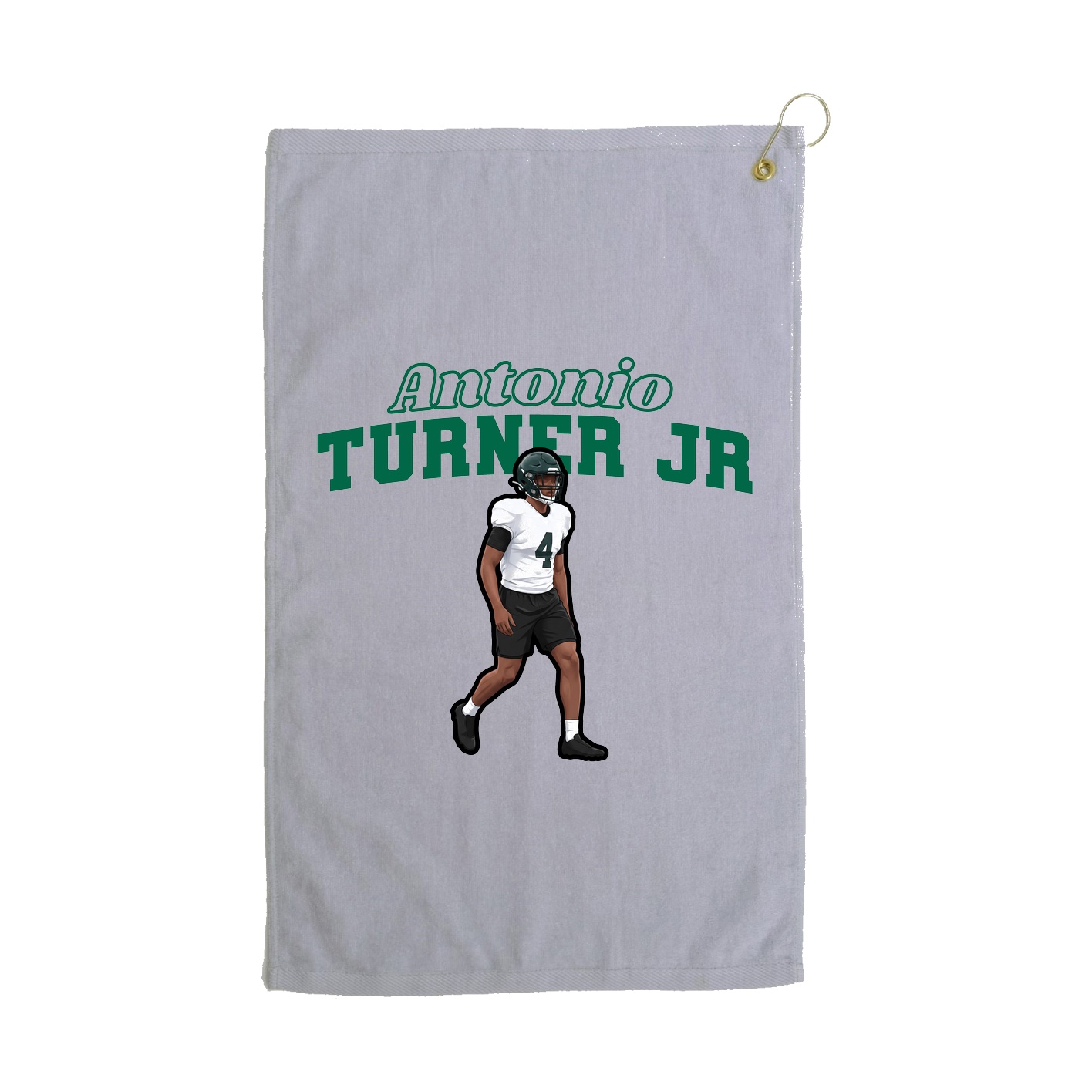 Golf Towel — Name Arch in Grey
