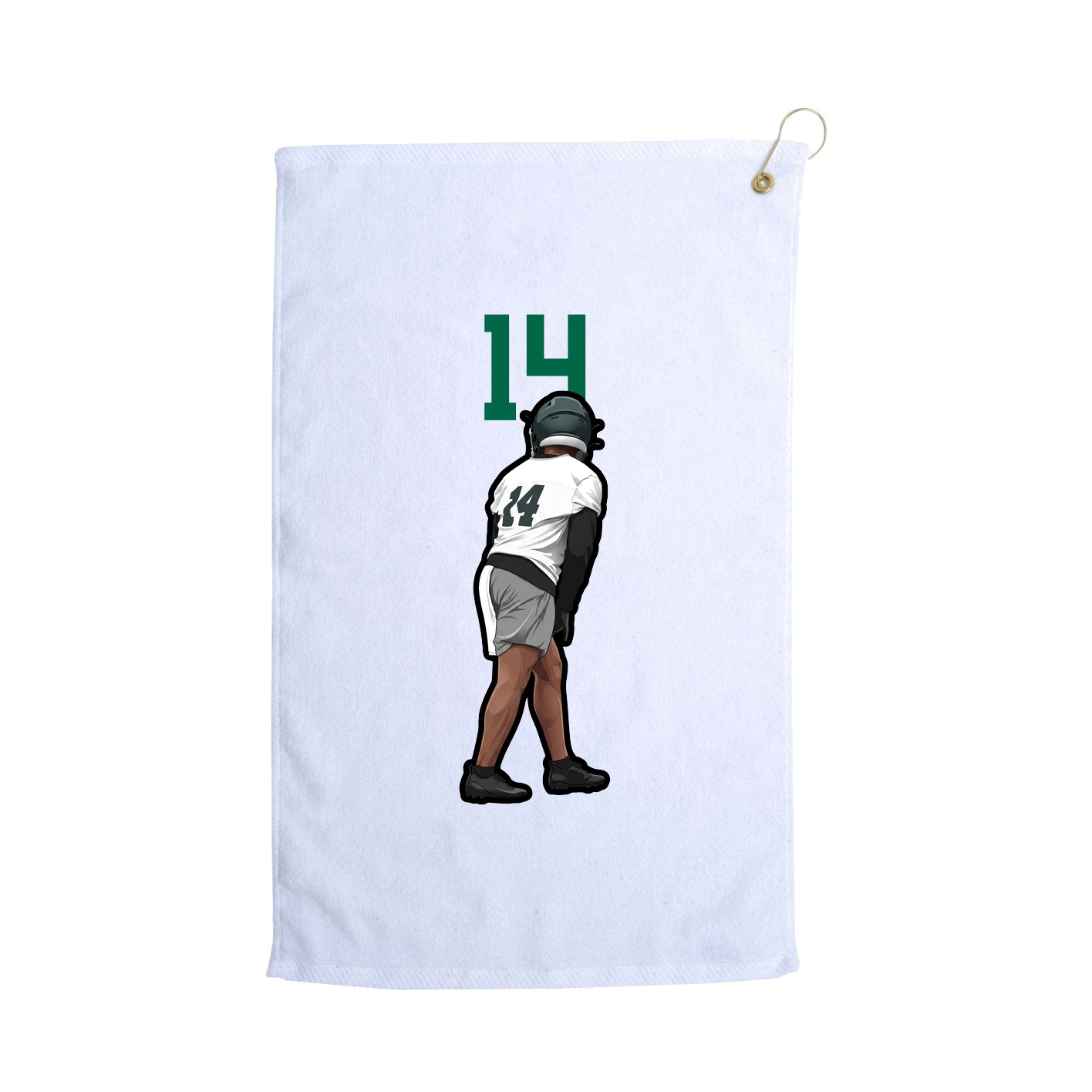 Golf Towel — Number Top in White